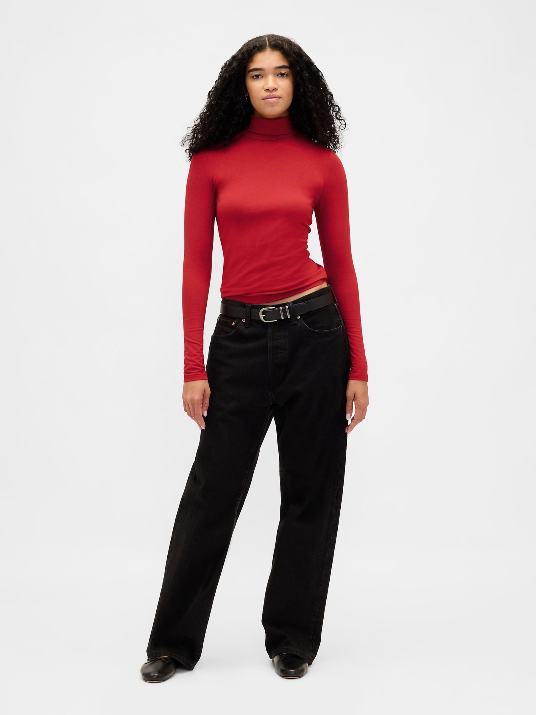 Red Featherweight Turtle Neck T-Shirt - Image 3 of 3