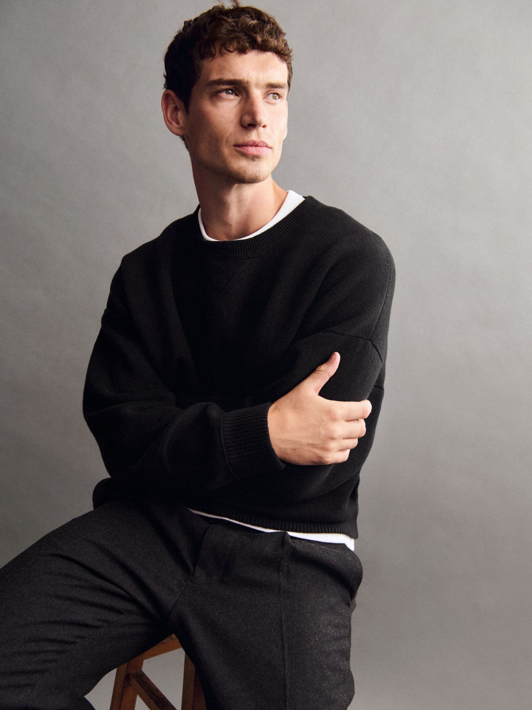 Black Heavyweight CashSoft Crew Neck Jumper | Gap