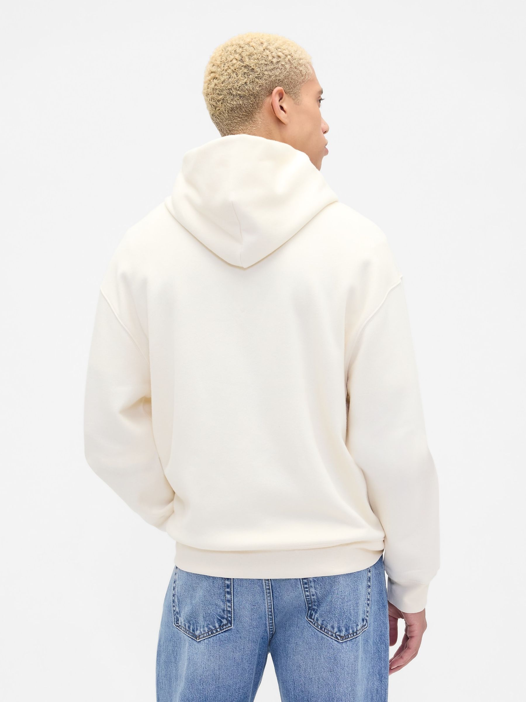 White Vintage Soft Oversized Mini Logo Hoodie - Image 2 of 3