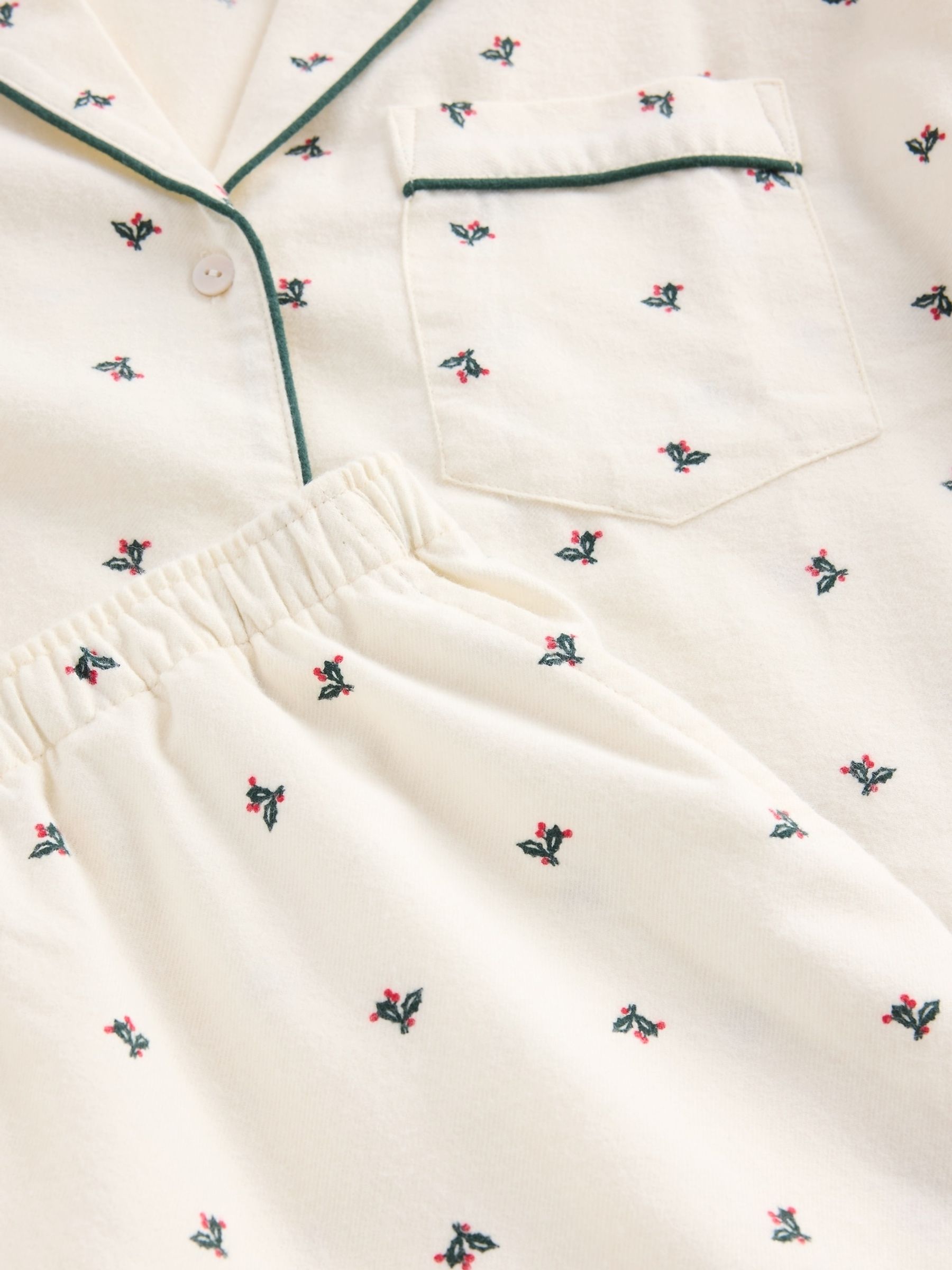 Cream Softest Flannel Pyjama Shorts Set - Image 4 of 4