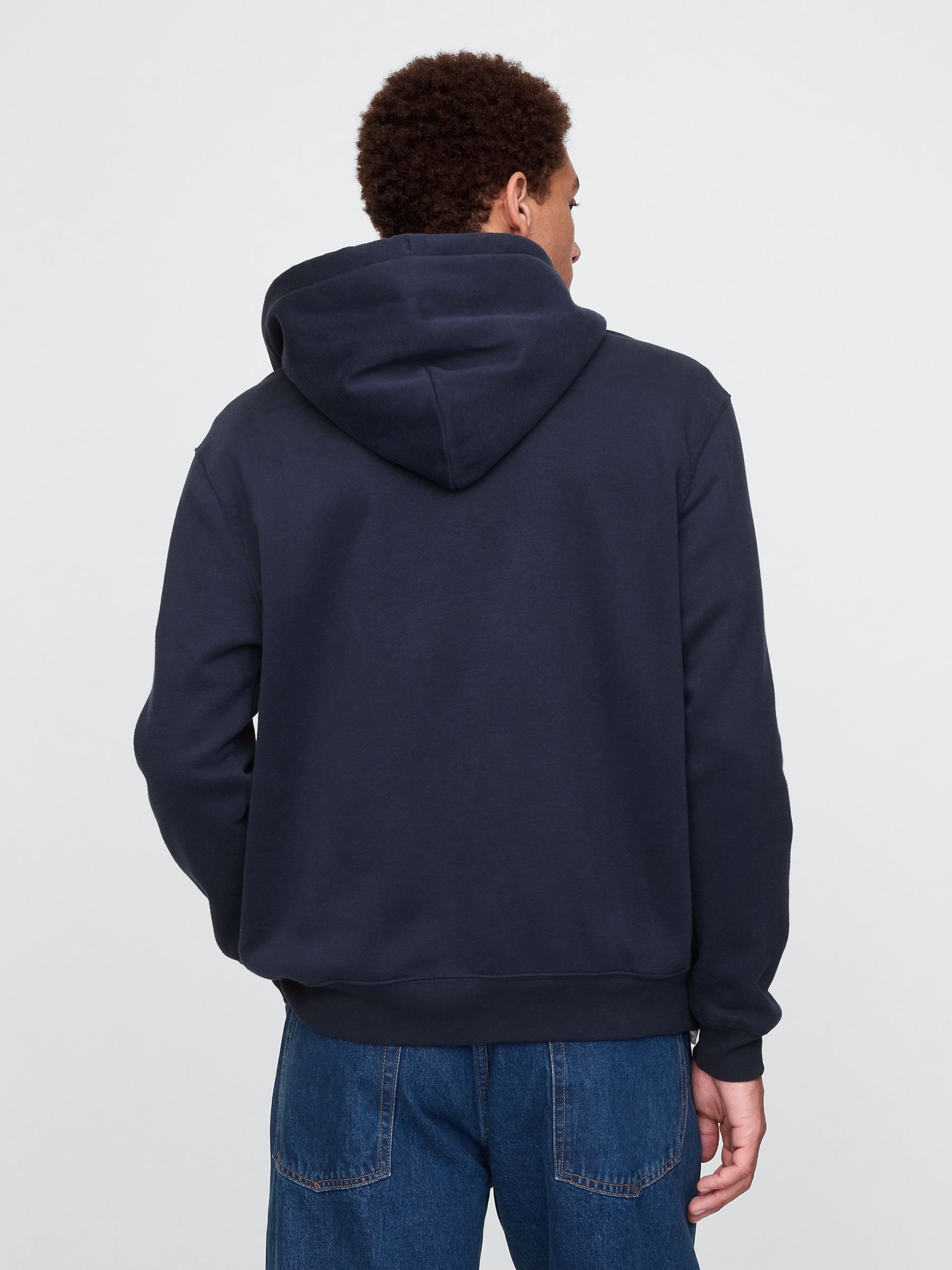 Navy Blue VintageSoft Arch Logo Full Zip Hoodie - Image 2 of 6 Navy Blue VintageSoft Arch Logo Full Zip Hoodie - Image 2 of 6