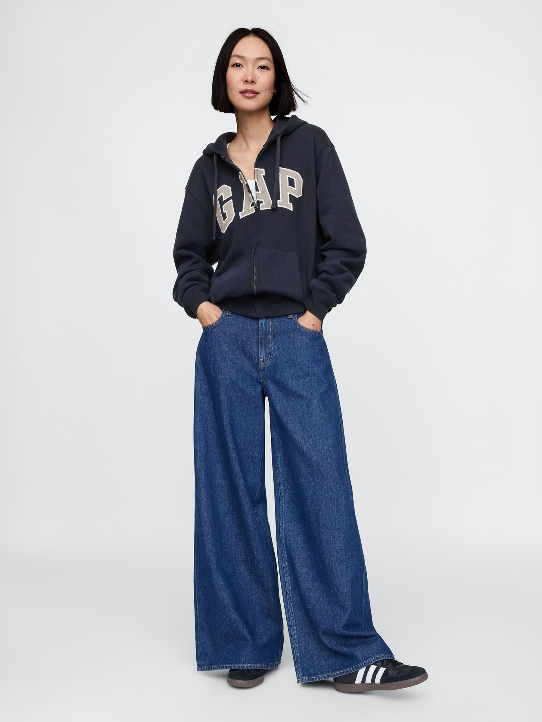 Navy Blue VintageSoft Arch Logo Full Zip Hoodie - Image 5 of 6