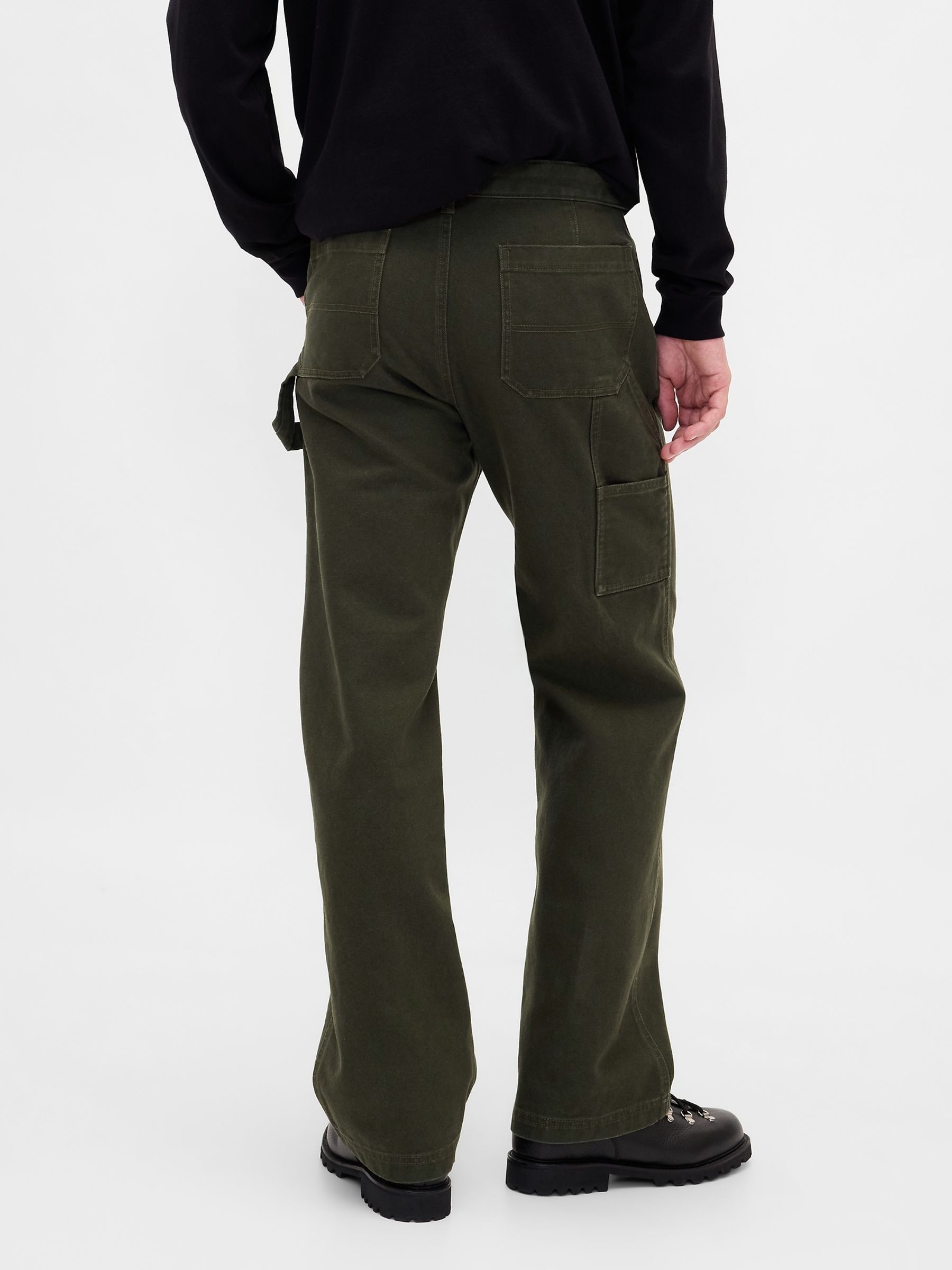 Green Canvas '90s Loose Carpenter Trousers - Image 2 of 4