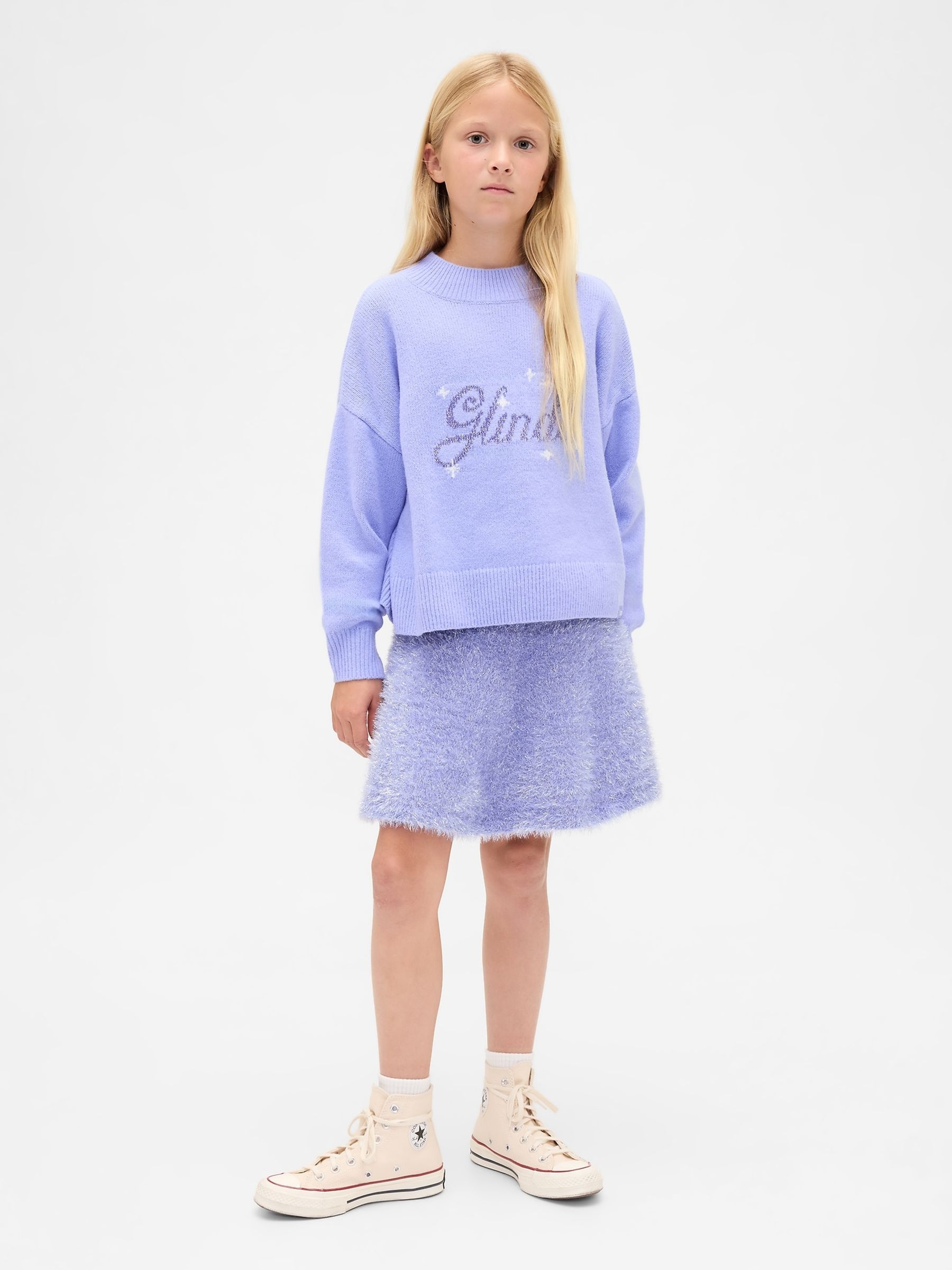 Purple Wicked Tinsel Eyelash Jumper Skirt (4-13yrs) - Image 3 of 5