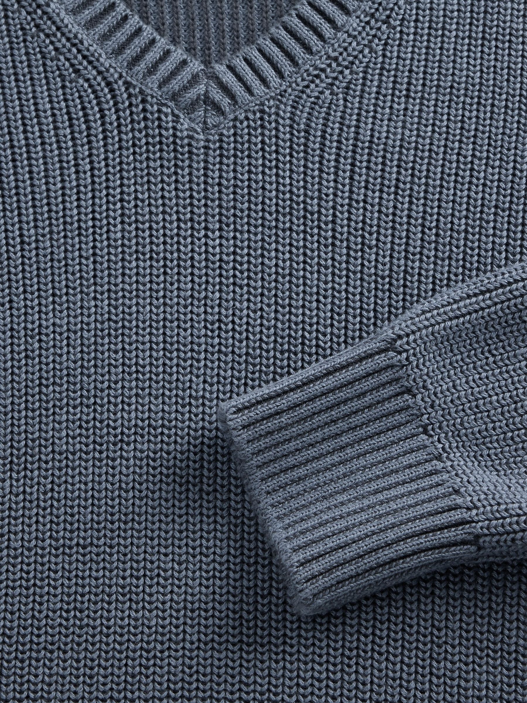 Blue Relaxed Ribbed V-Neck Jumper - Image 5 of 5 Blue Relaxed Ribbed V-Neck Jumper - Image 5 of 5