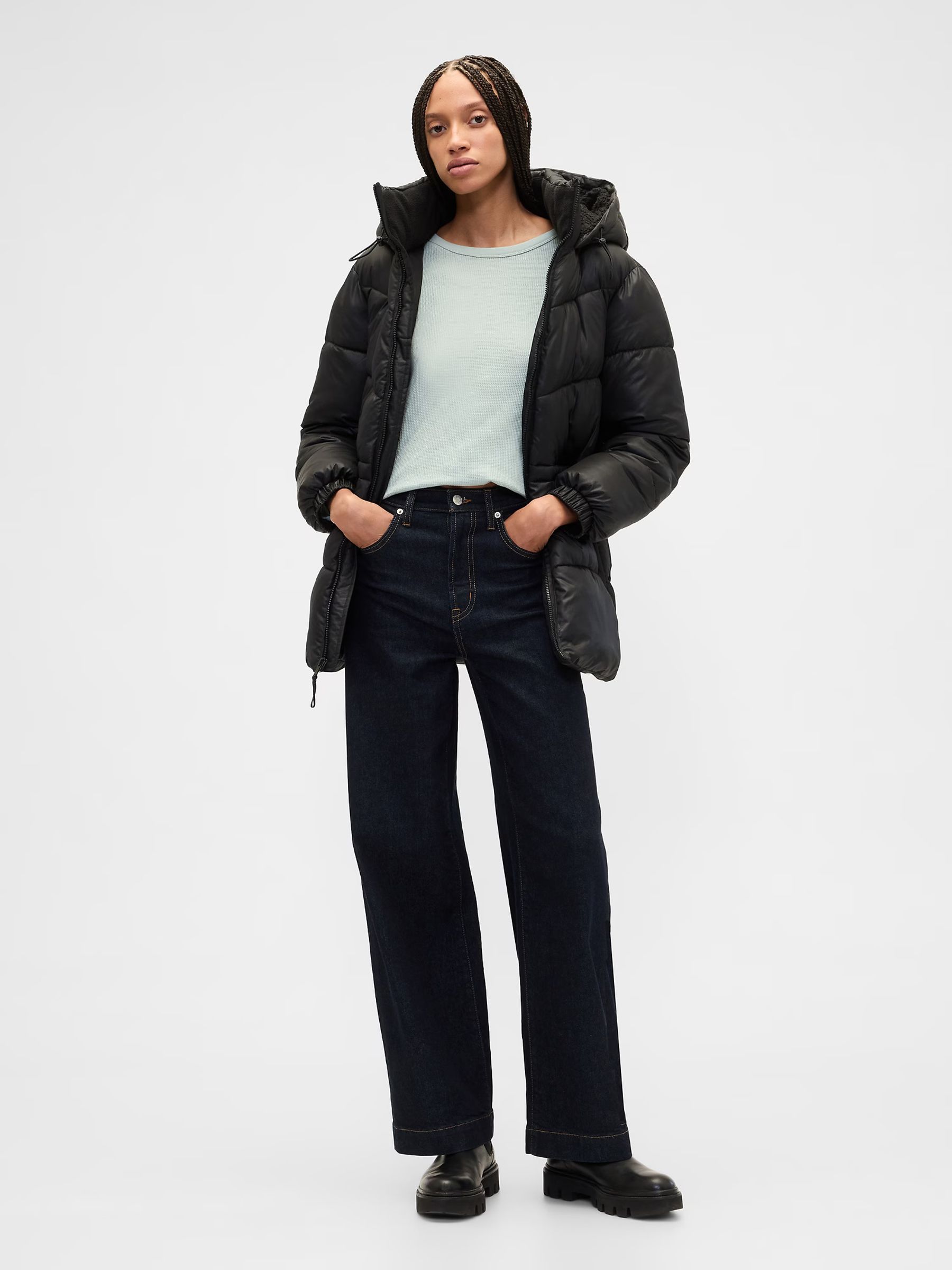 Cosy Green Waffle-Knit Crew Neck T-Shirt - Image 3 of 5