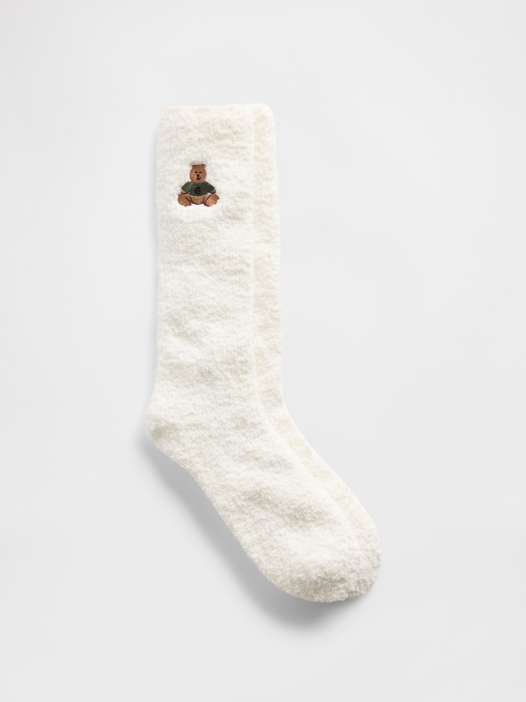 Cosy White Adults Fluffy Socks - Image 1 of 2