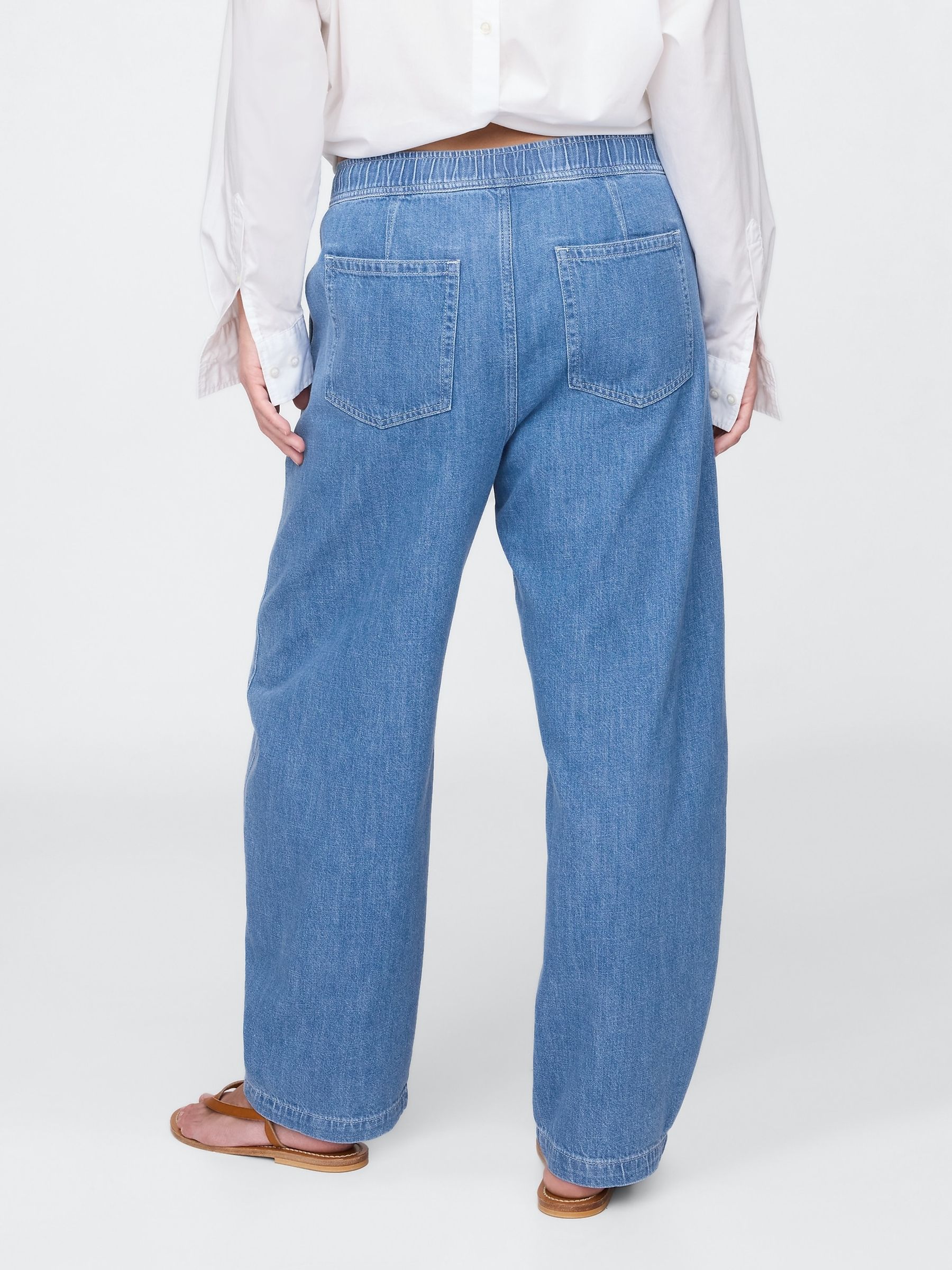 Blue High Waisted Easy Barrel Jeans - Image 2 of 6