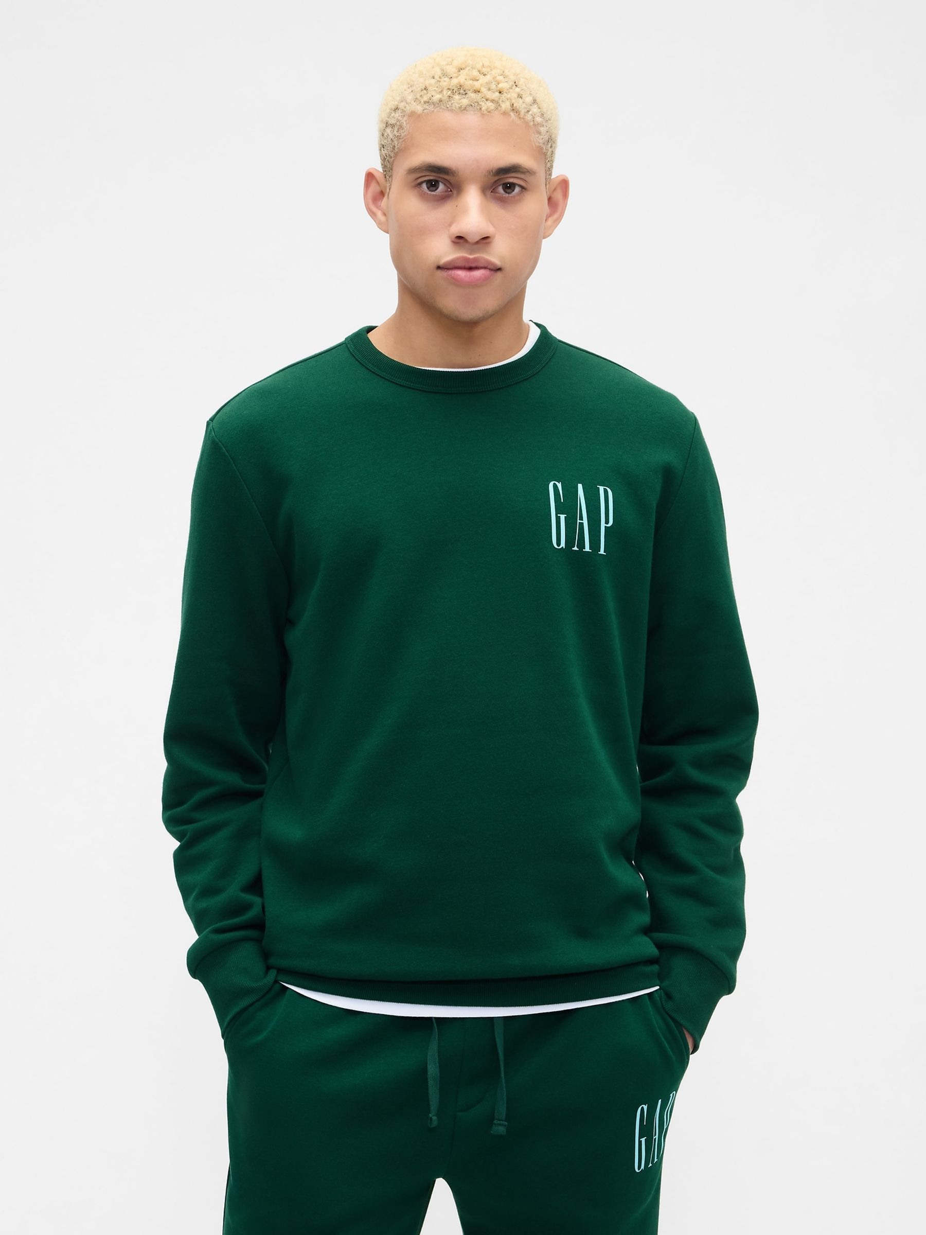 Green Logo Crew Neck Sweatshirt - Image 1 of 4 Green Logo Crew Neck Sweatshirt - Image 1 of 4
