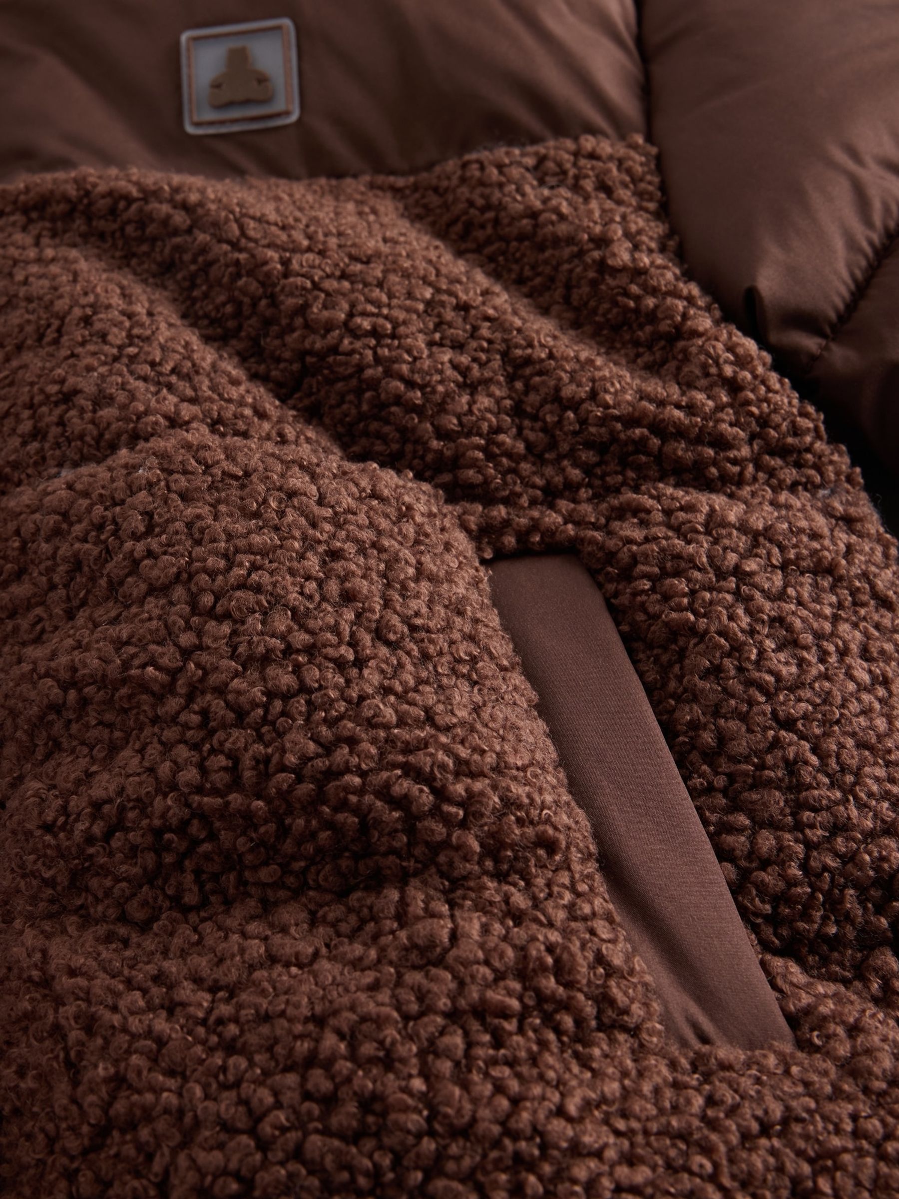 Brown Sherpa Bear Puffer Jacket - Image 4 of 4