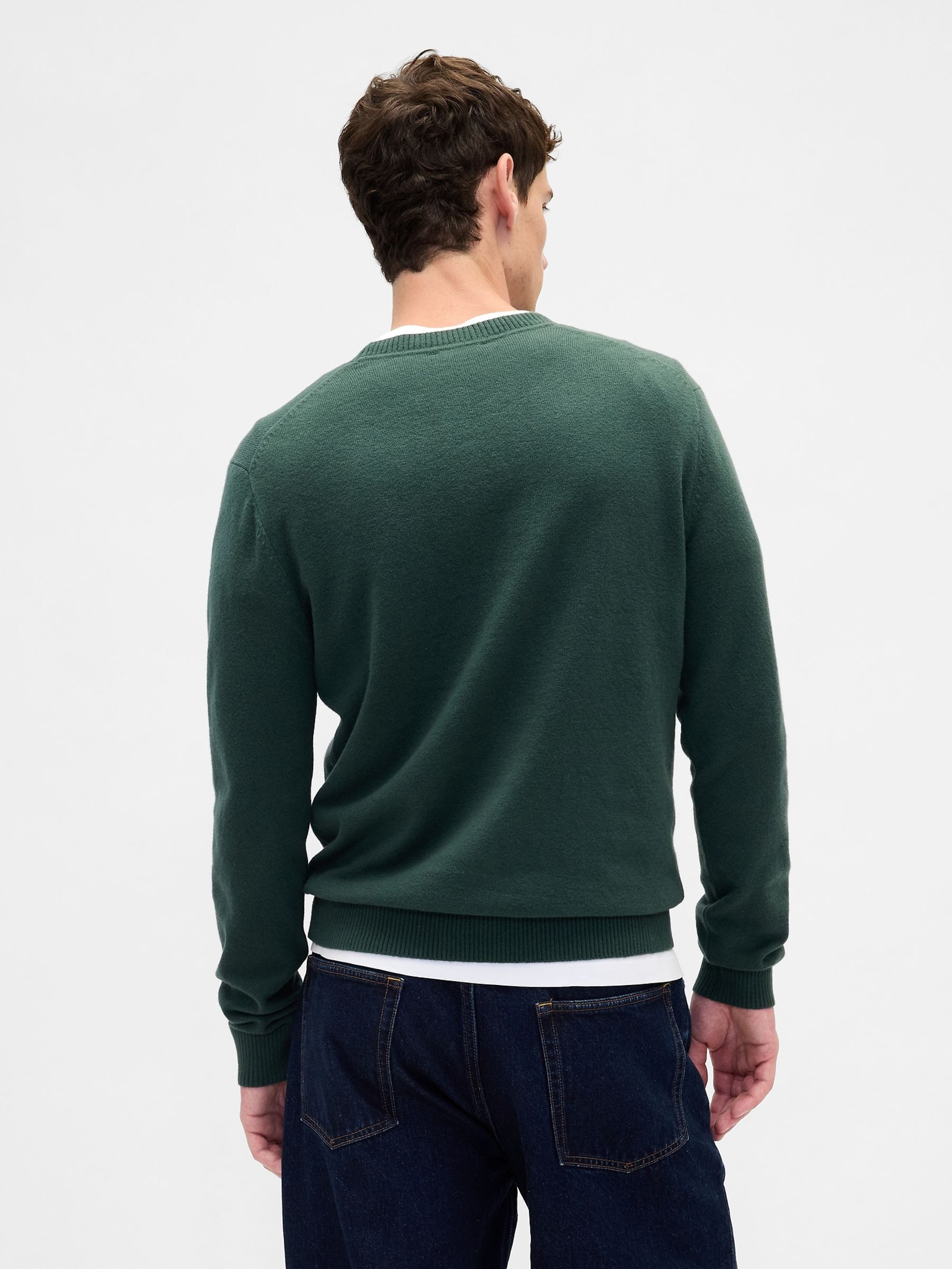 Green CashSoft Crewneck Jumper - Image 2 of 4 Green CashSoft Crewneck Jumper - Image 2 of 4