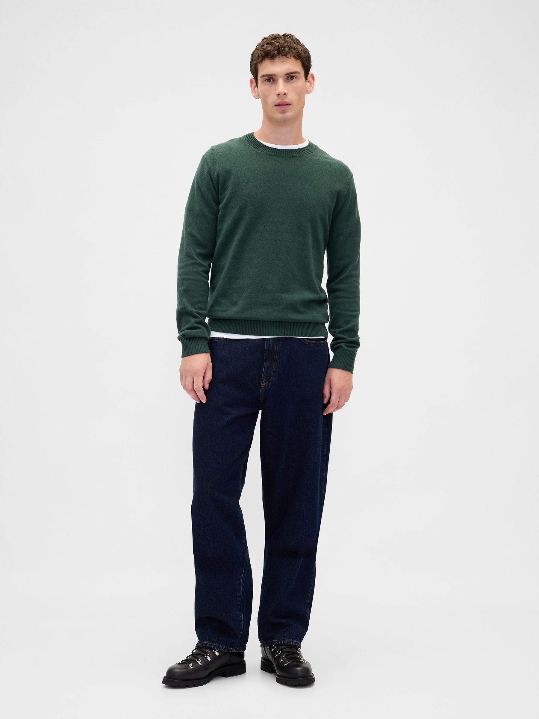 Green CashSoft Crewneck Jumper - Image 3 of 4