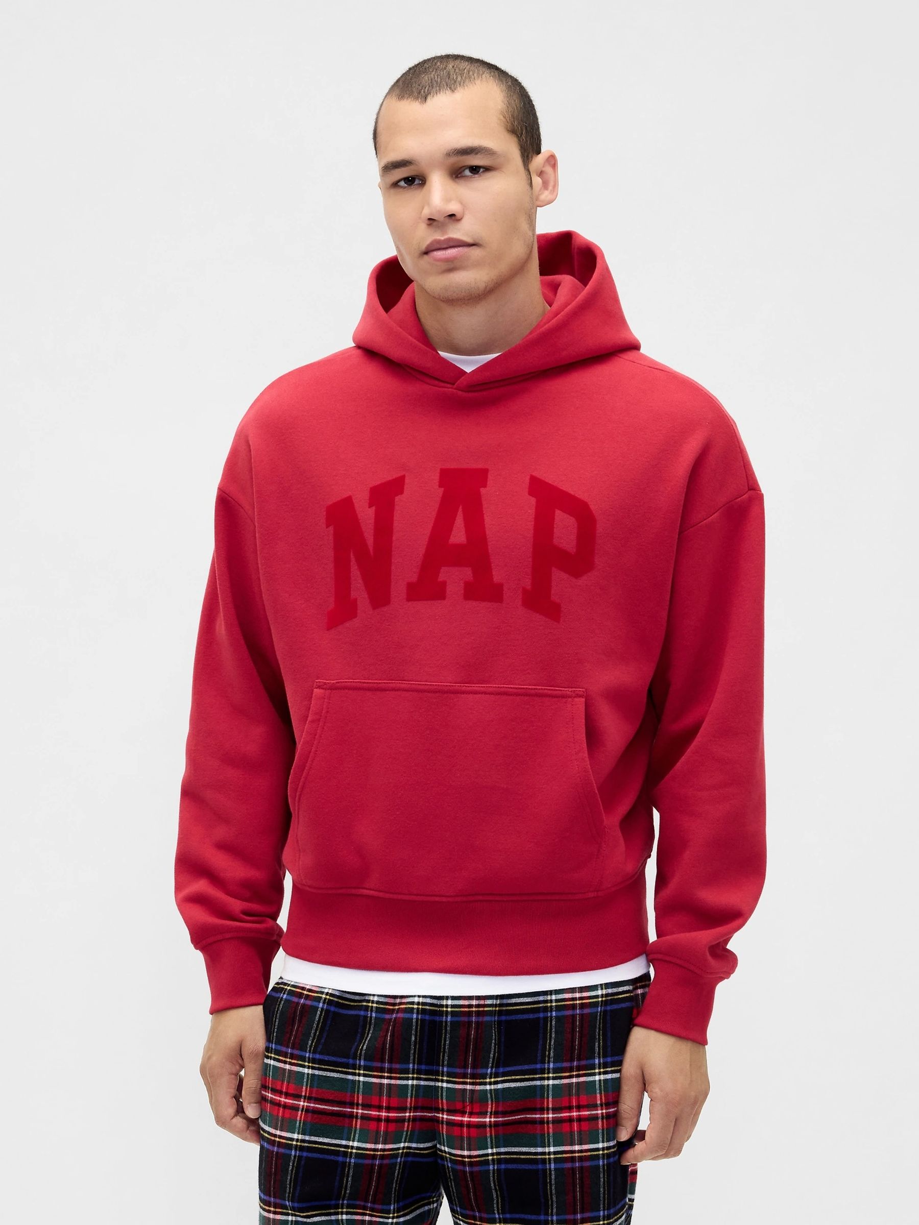 Red VintageSoft NAP Logo Hoodie - Image 1 of 4 Red VintageSoft NAP Logo Hoodie - Image 1 of 4