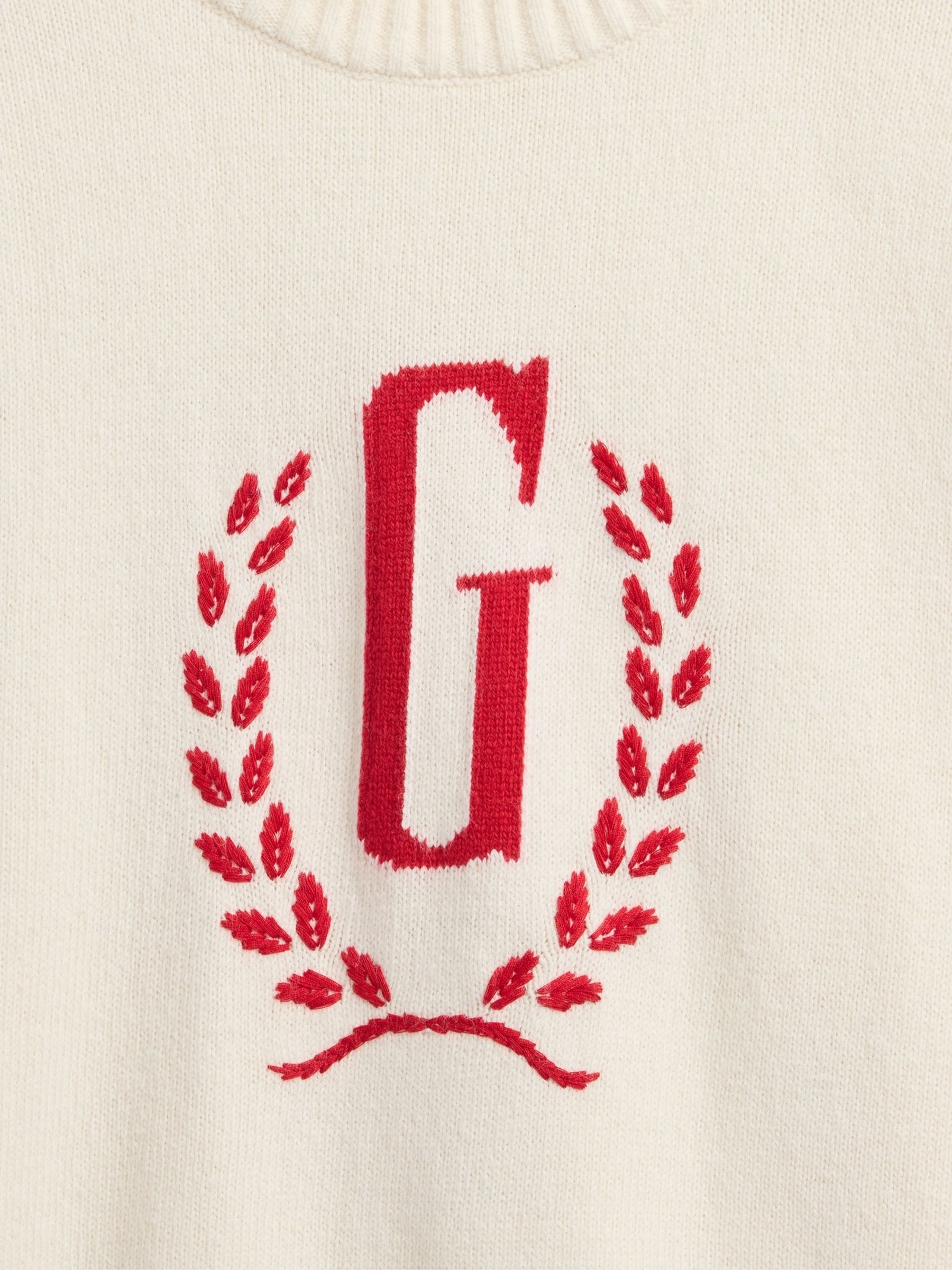 Cream Logo Intarsia Jumper - Image 6 of 6