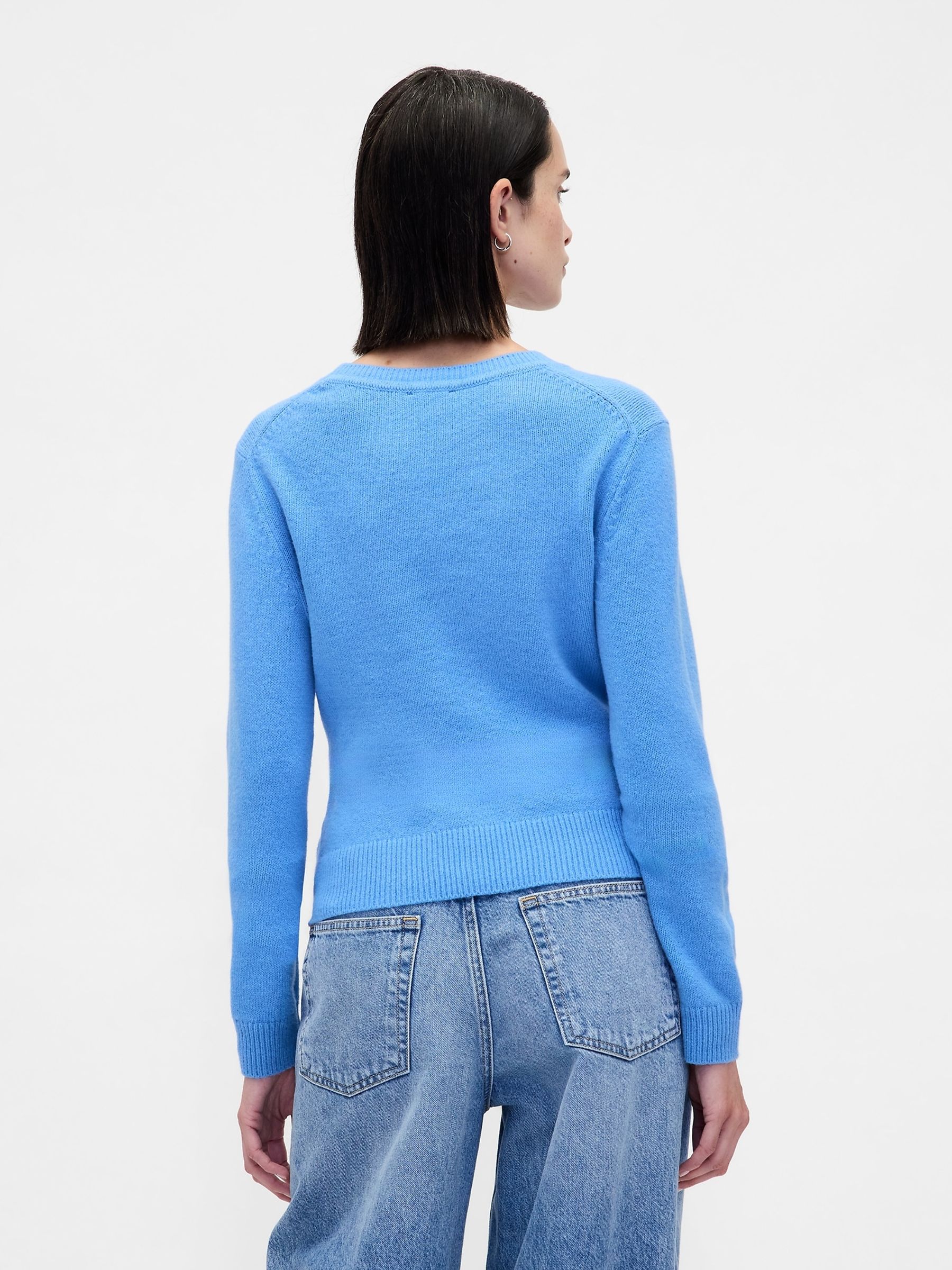 Blue CashSoft Crew Neck Jumper - Image 2 of 4 Blue CashSoft Crew Neck Jumper - Image 2 of 4