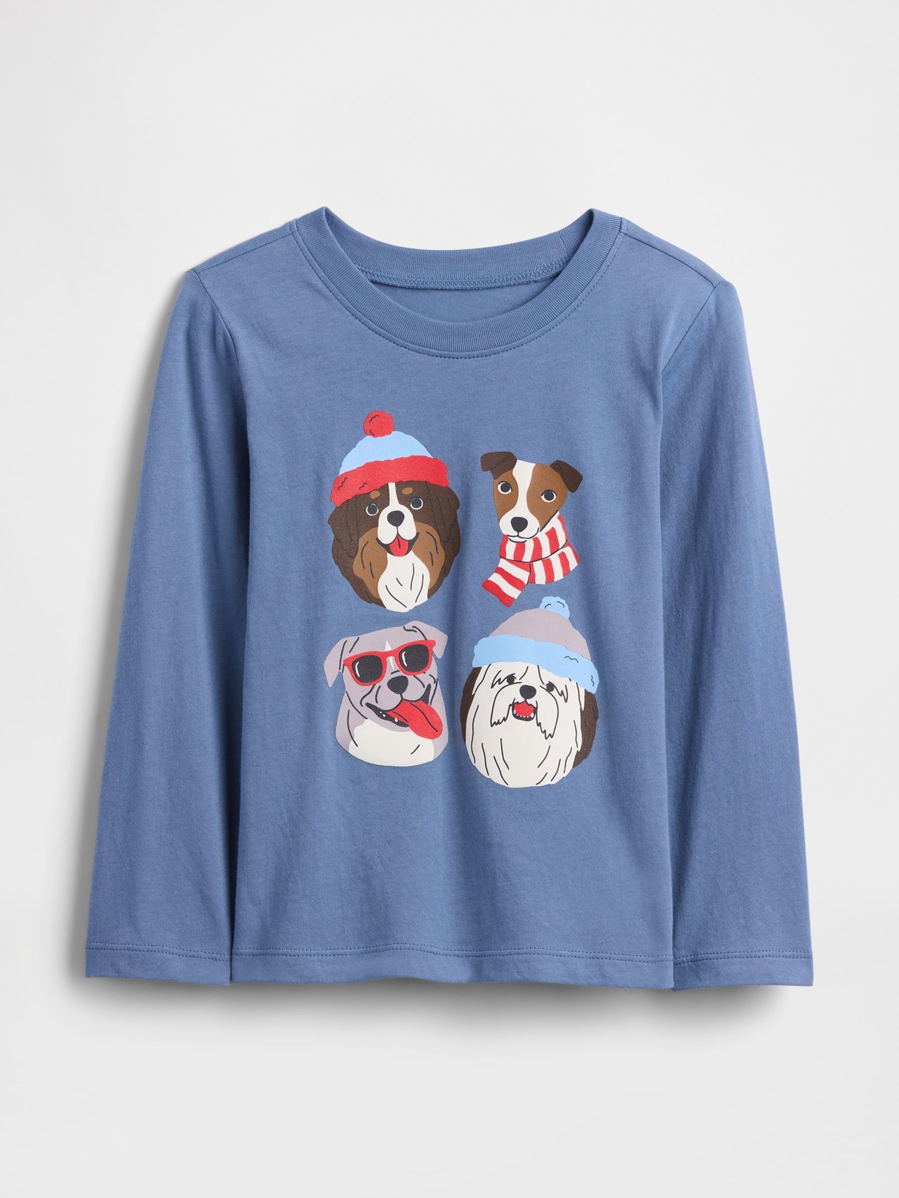 Blue Graphic Long Sleeve T-Shirt - Image 1 of 2 Blue Graphic Long Sleeve T-Shirt - Image 1 of 2