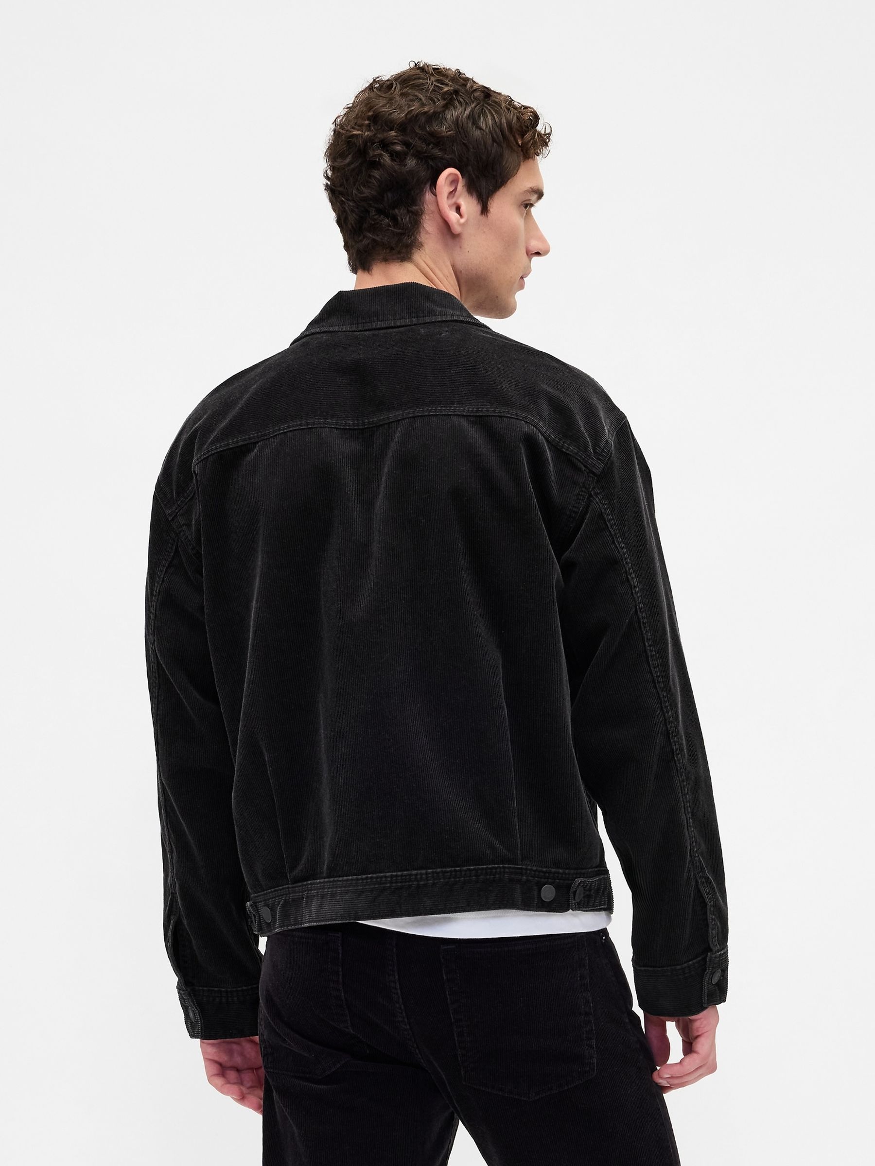 Black Relaxed Corduroy Jacket - Image 2 of 4 Black Relaxed Corduroy Jacket - Image 2 of 4