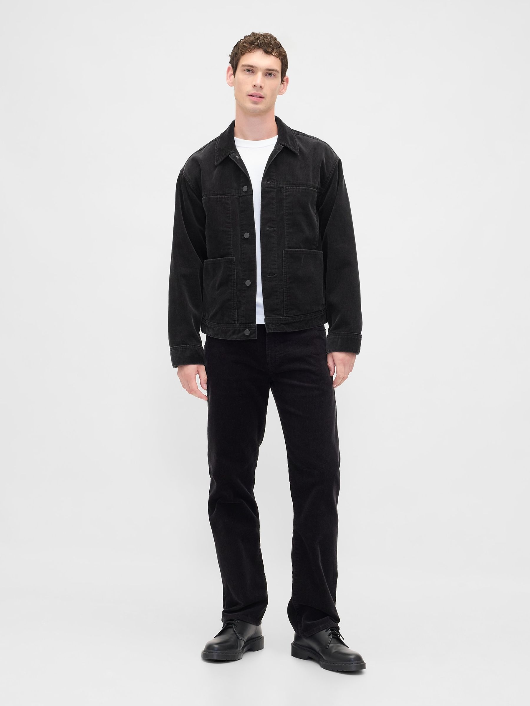 Black Relaxed Corduroy Jacket - Image 3 of 4