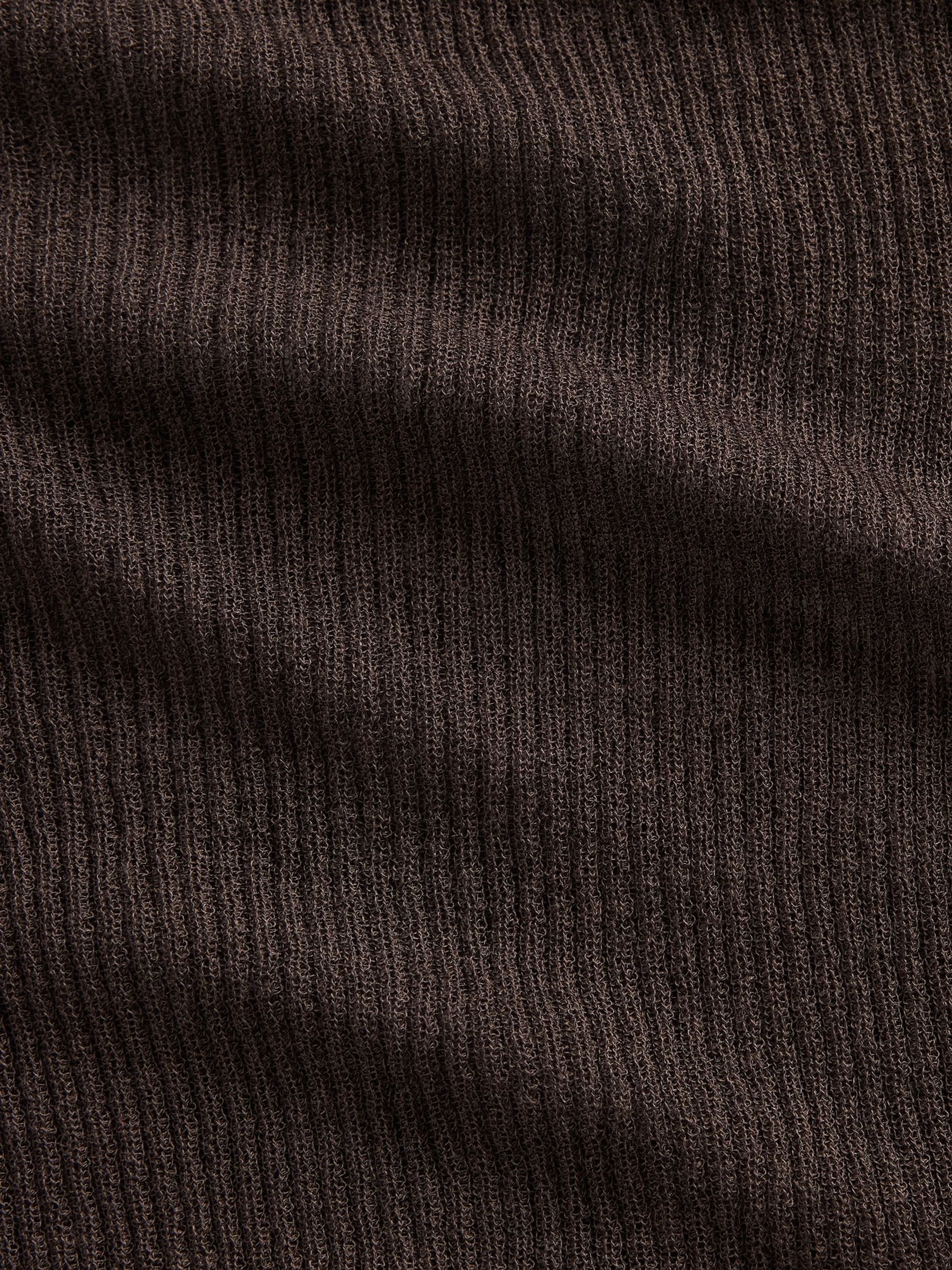 Brown High-Neck Sheer Jumper - Image 4 of 4