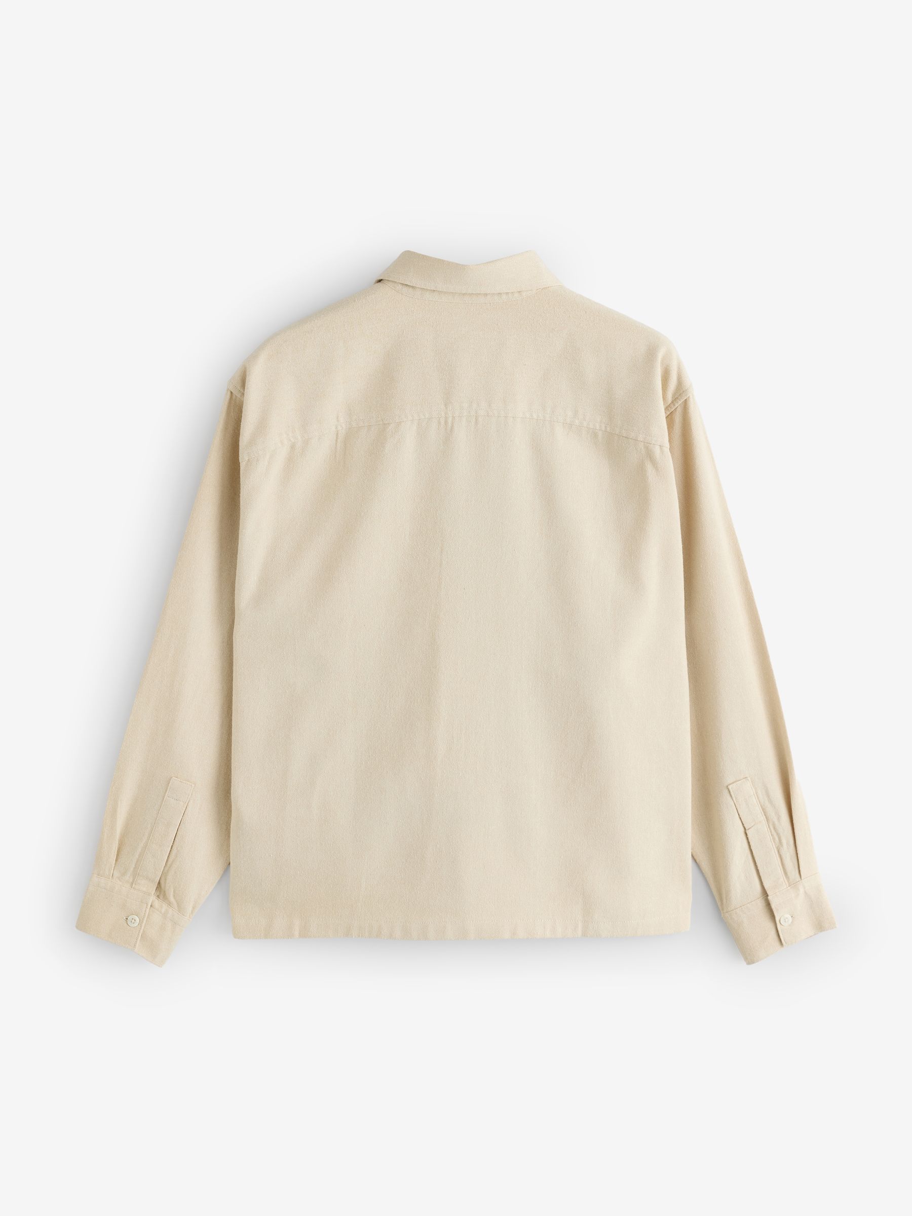 Cream Flannel Shirt in Boxy Fit - Image 2 of 4