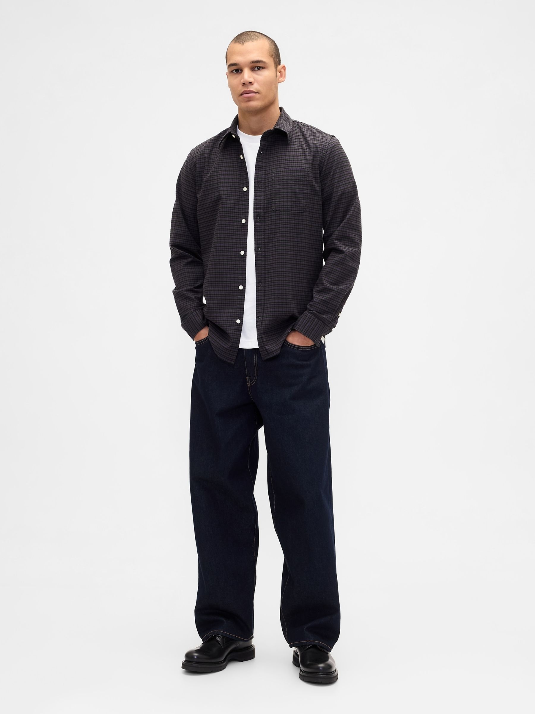 Black Check Oxford Shirt - Image 3 of 4