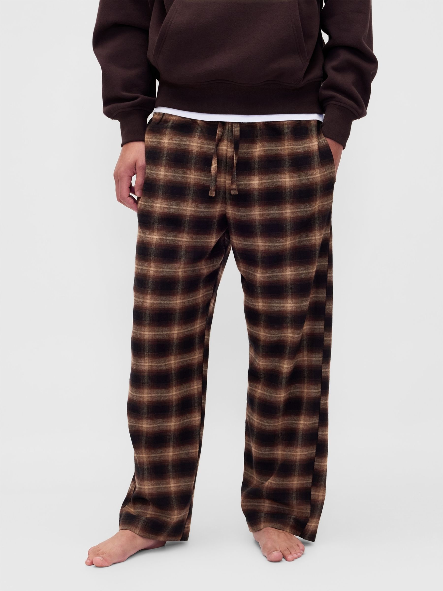 Brown Adult Flannel Pyjama Trousers - Image 1 of 2 Brown Adult Flannel Pyjama Trousers - Image 1 of 2