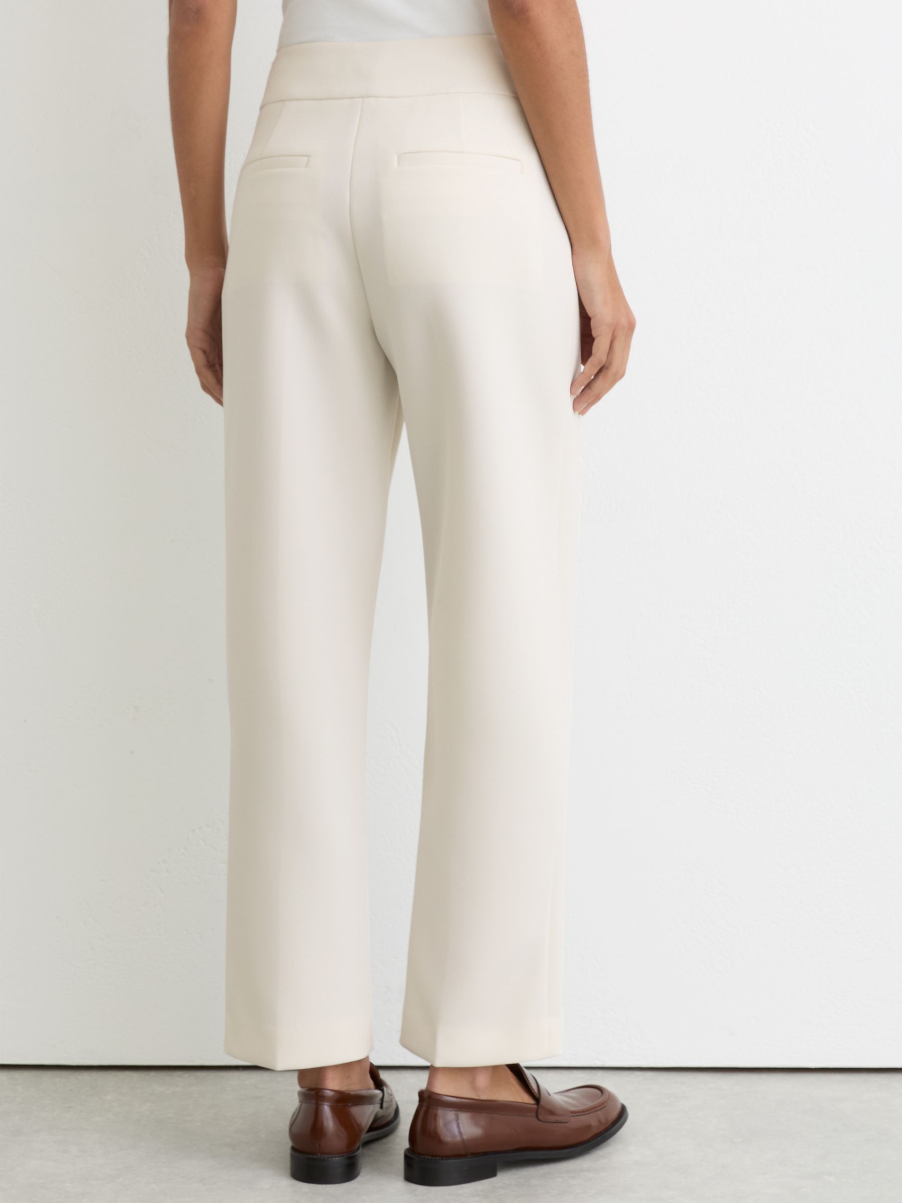Petite Welt-Pocket Tapered Trousers in Cream - Image 5 of 7