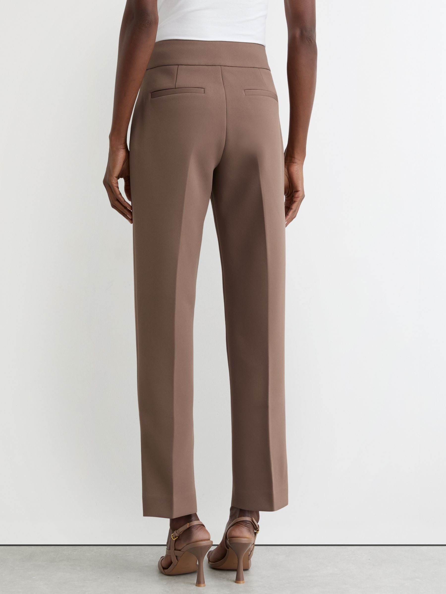 Petite Welt-Pocket Tapered Trousers in Taupe Neutral - Image 5 of 7