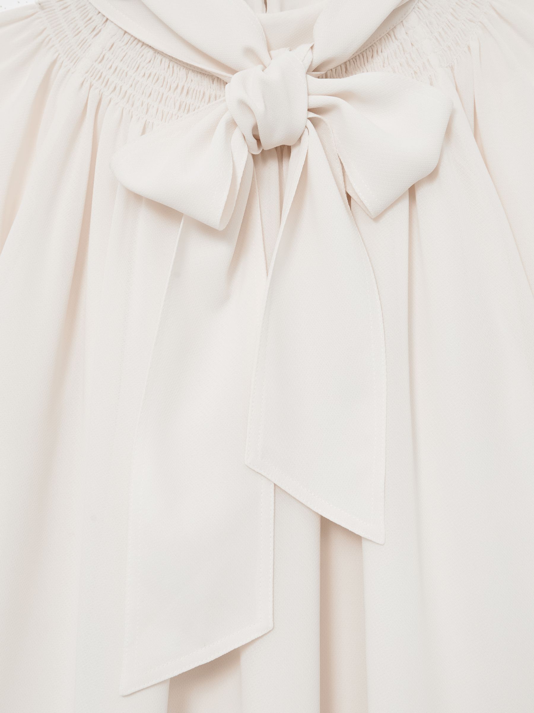 Tie-Neck Short-Sleeve Blouse in Ivory - image 3