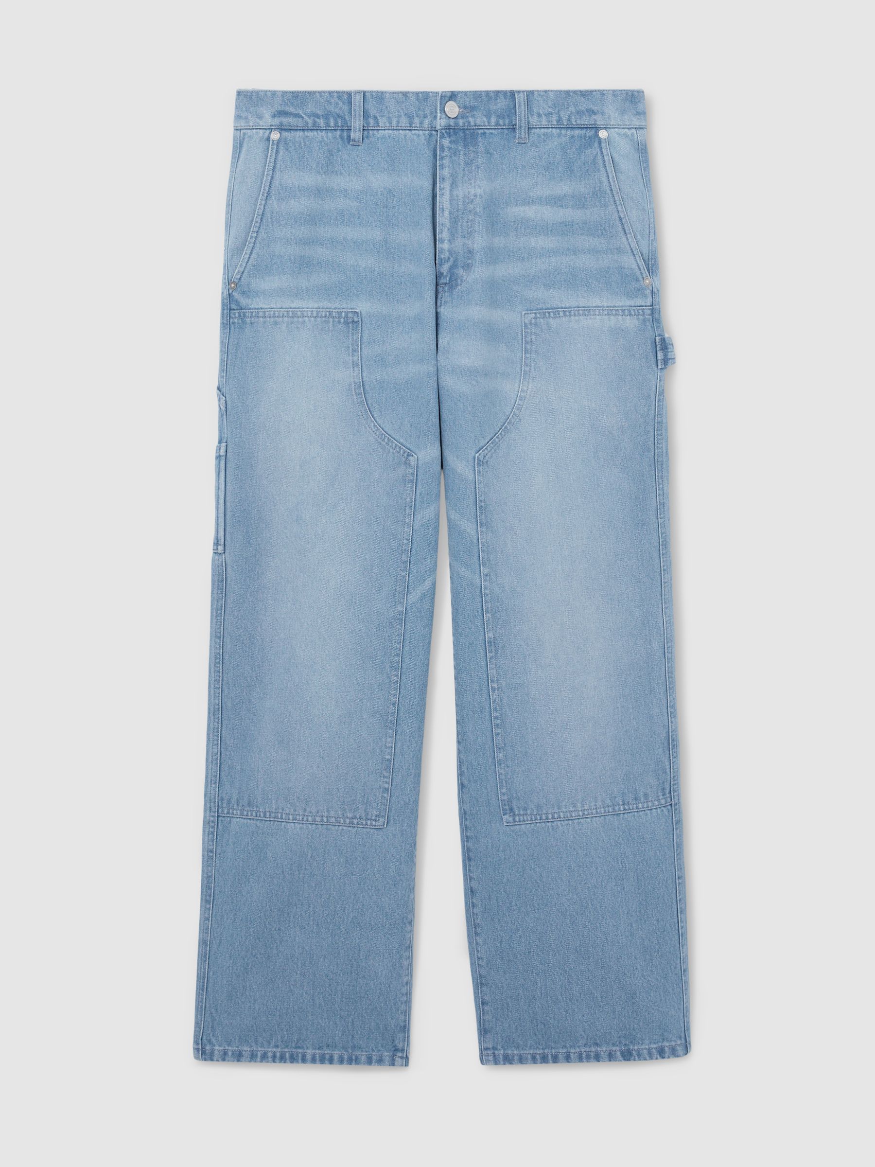 Monogram Relaxed-Fit Carpenter Jeans in Light Blue - image 1