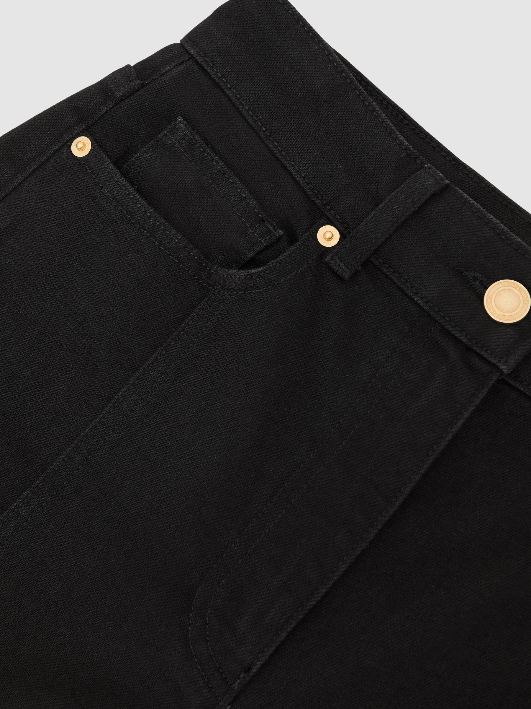 Flared Seam-Detail Jeans in Black - image 3