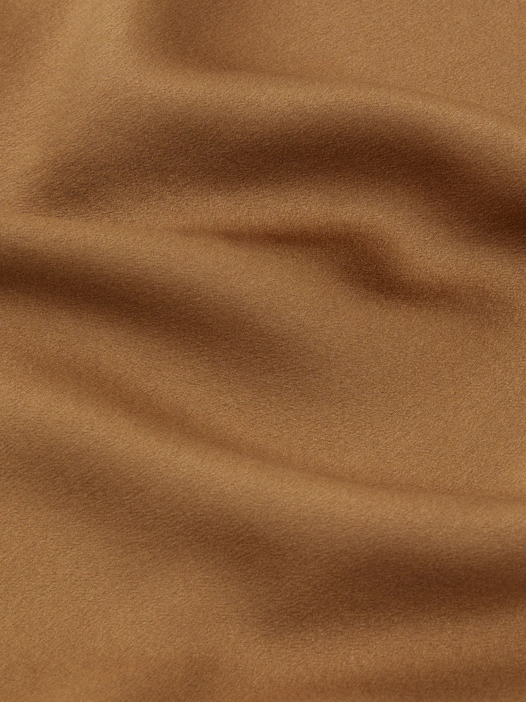 Silk Short-Sleeve Top in Camel - image 5