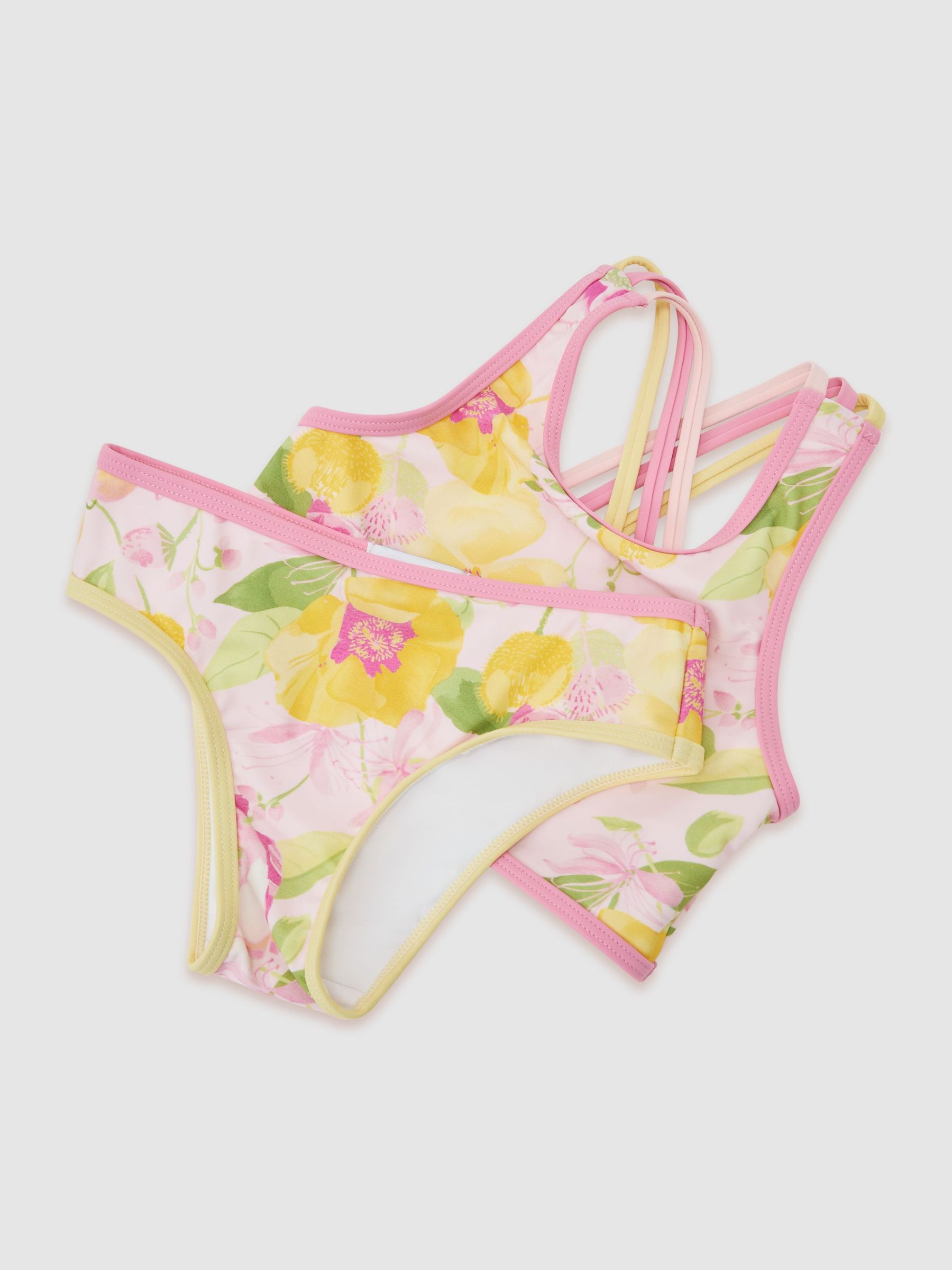 Floral-Print Bikini Set in Pink - Image 1 of 3 Floral-Print Bikini Set in Pink - Image 1 of 3