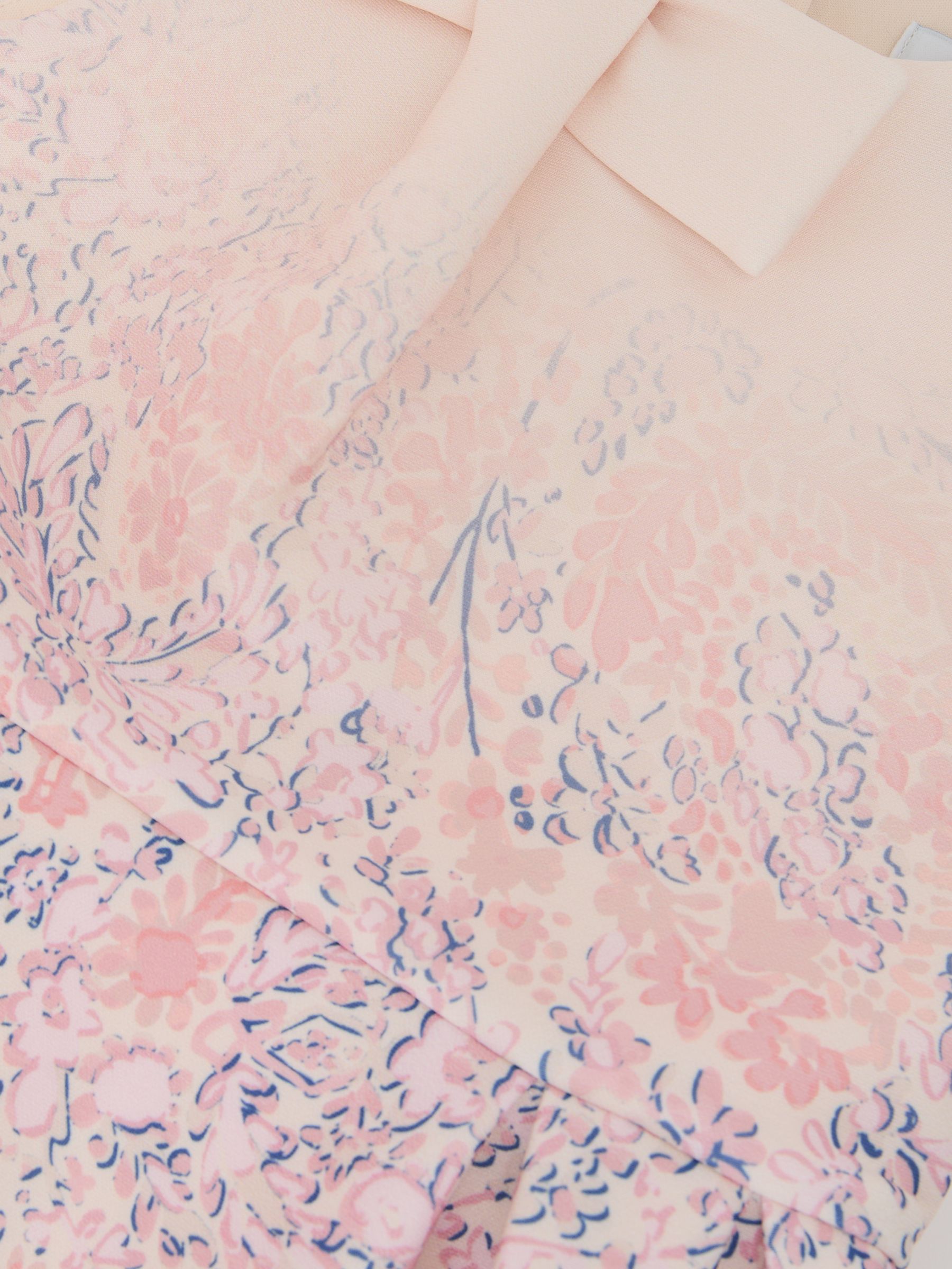 9-13 yrs Floral-Print Sleeveless Scuba Dress in Pink Print - Image 4 of 4