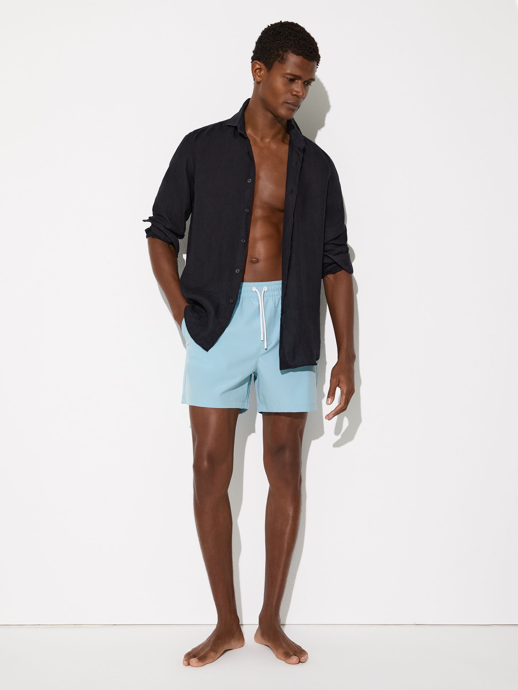 Drawstring Swim Shorts in Aqua Blue - Obrázek 3 z 6