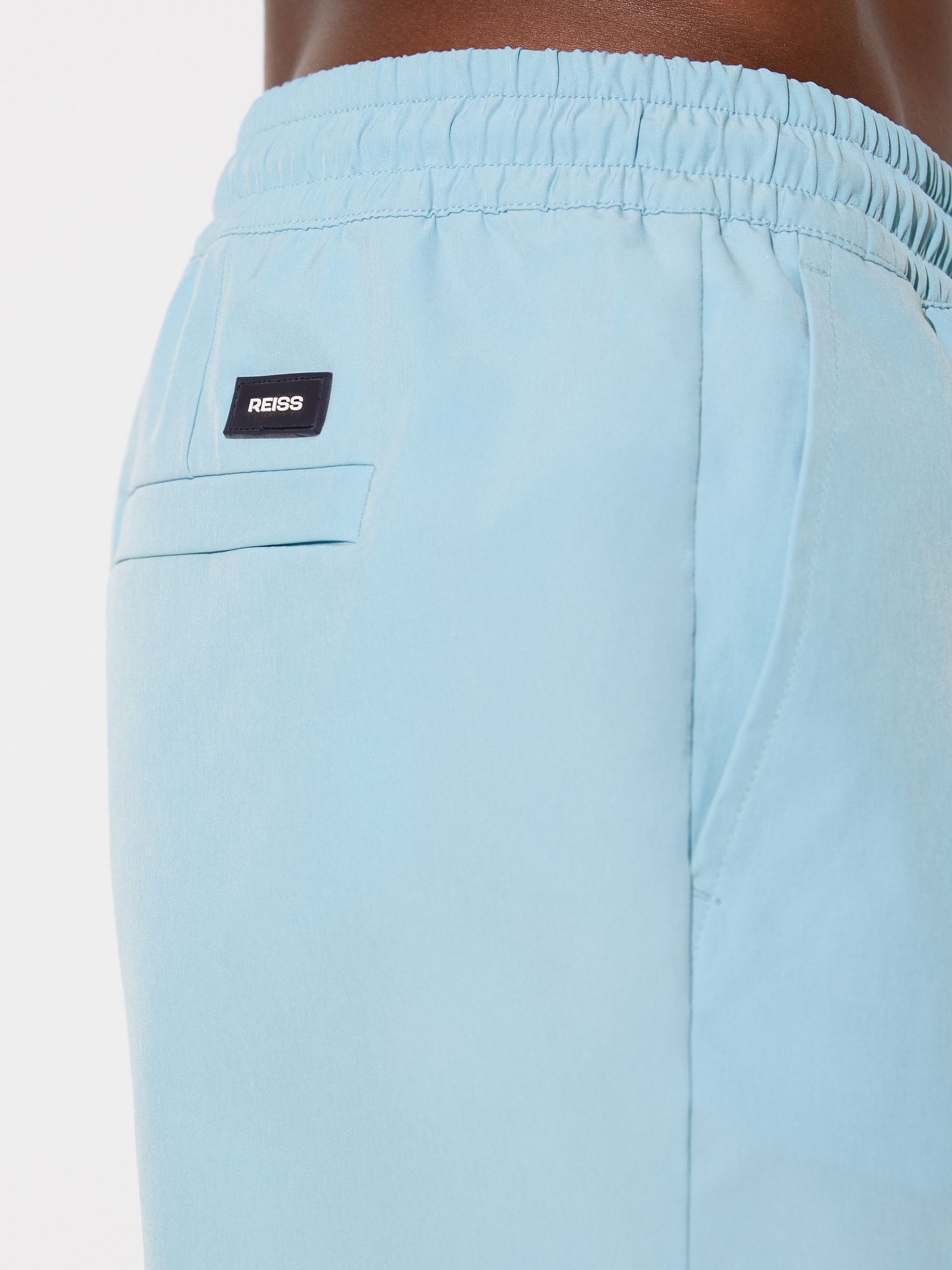 Drawstring Swim Shorts in Aqua Blue - image 4
