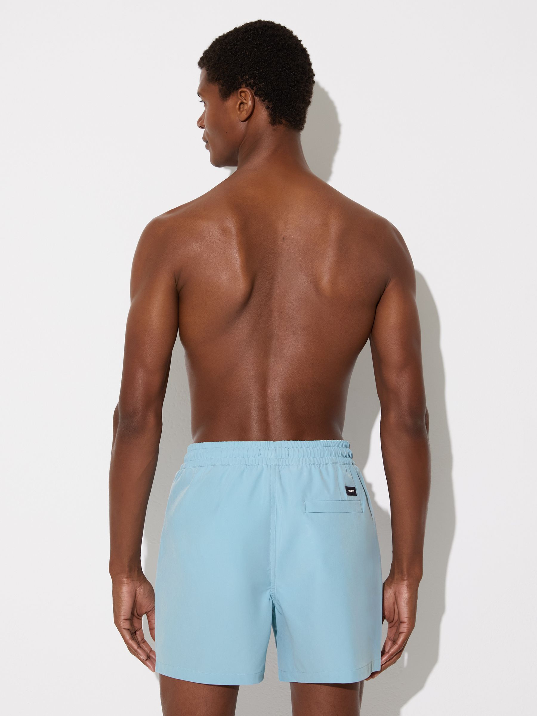 Drawstring Swim Shorts in Aqua Blue - image 5