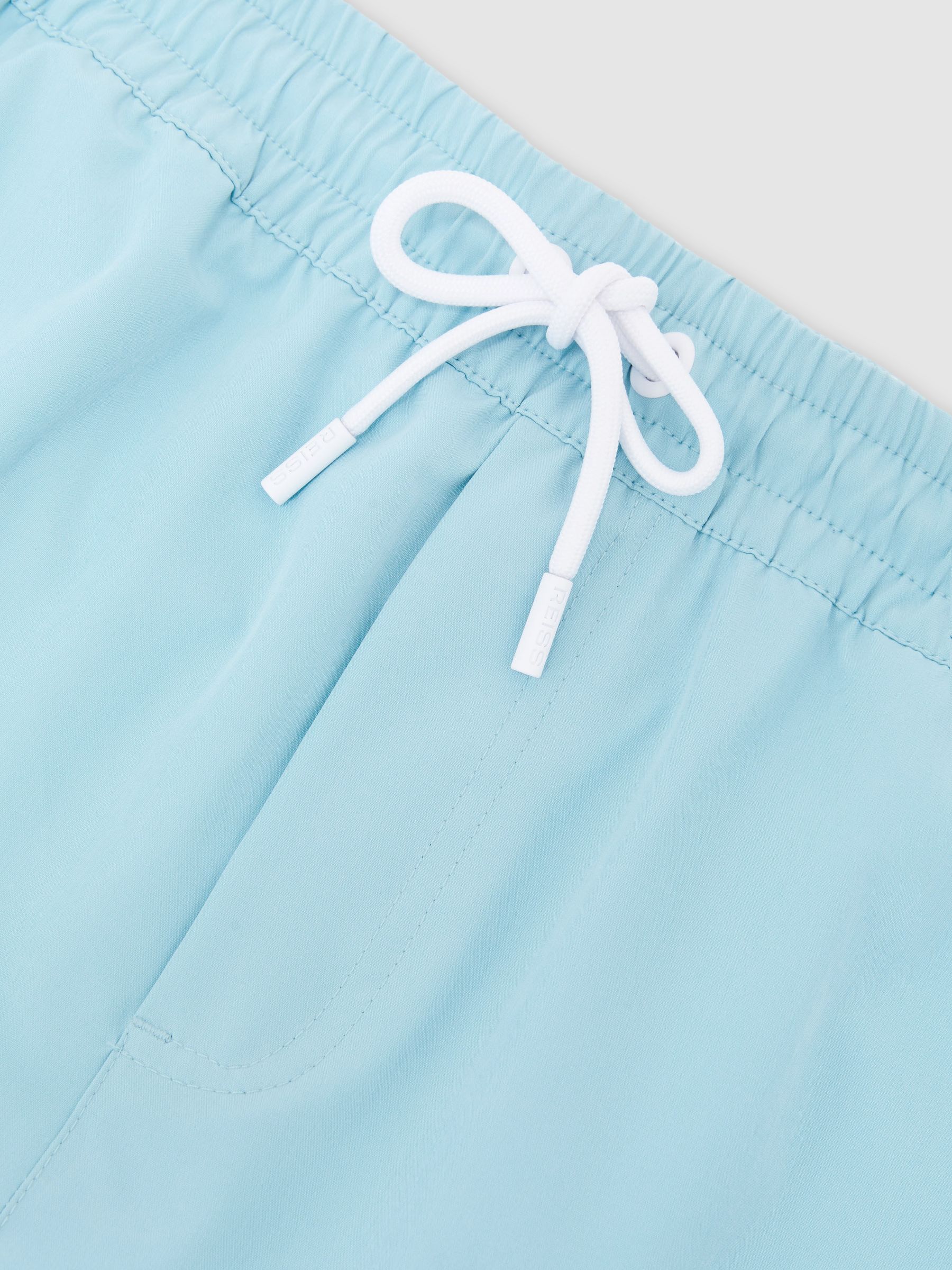 Drawstring Swim Shorts in Aqua Blue - image 3