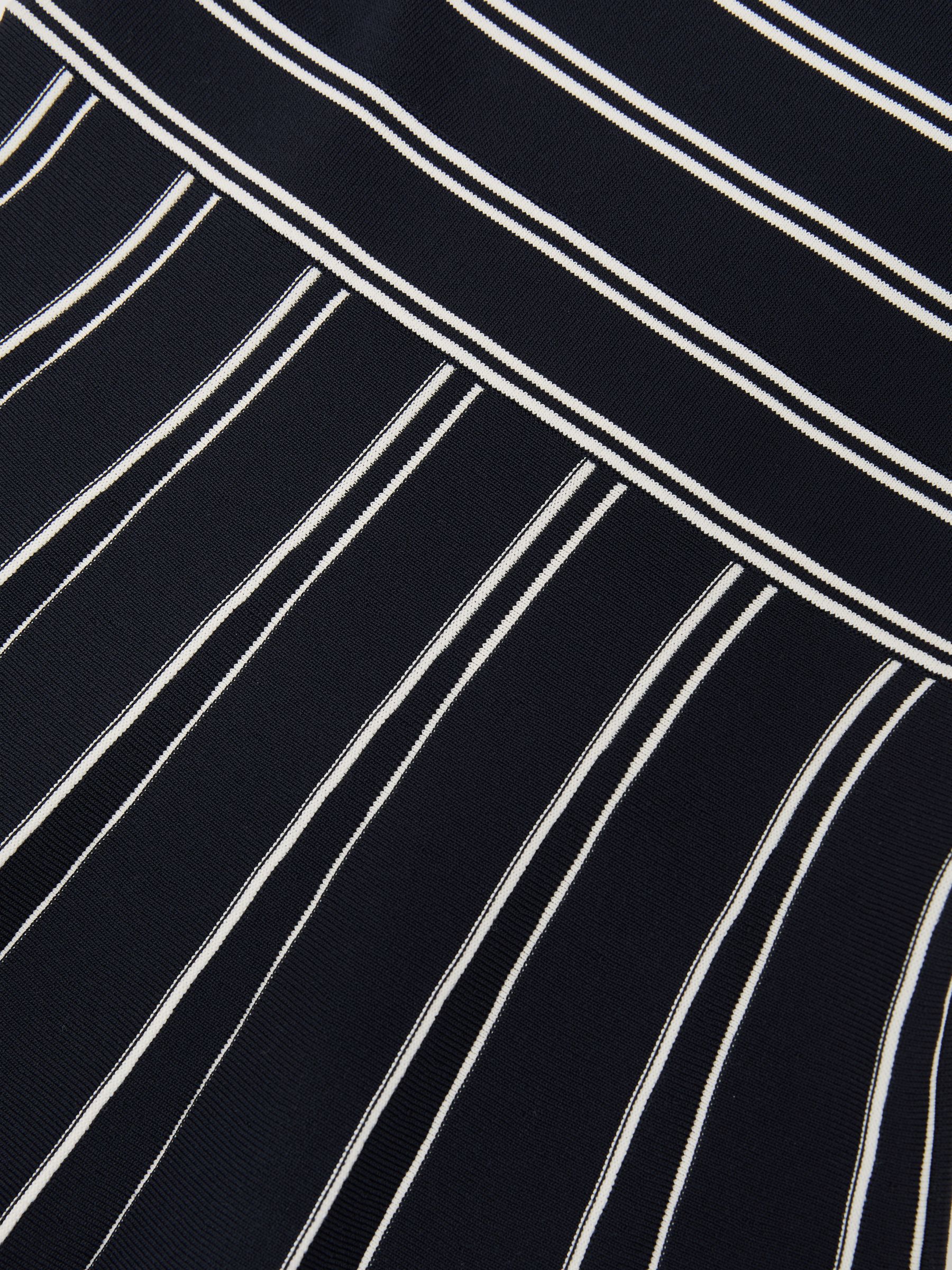 Stripe Knitted Skater Dress in Navy/Ivory - Image 4 of 4