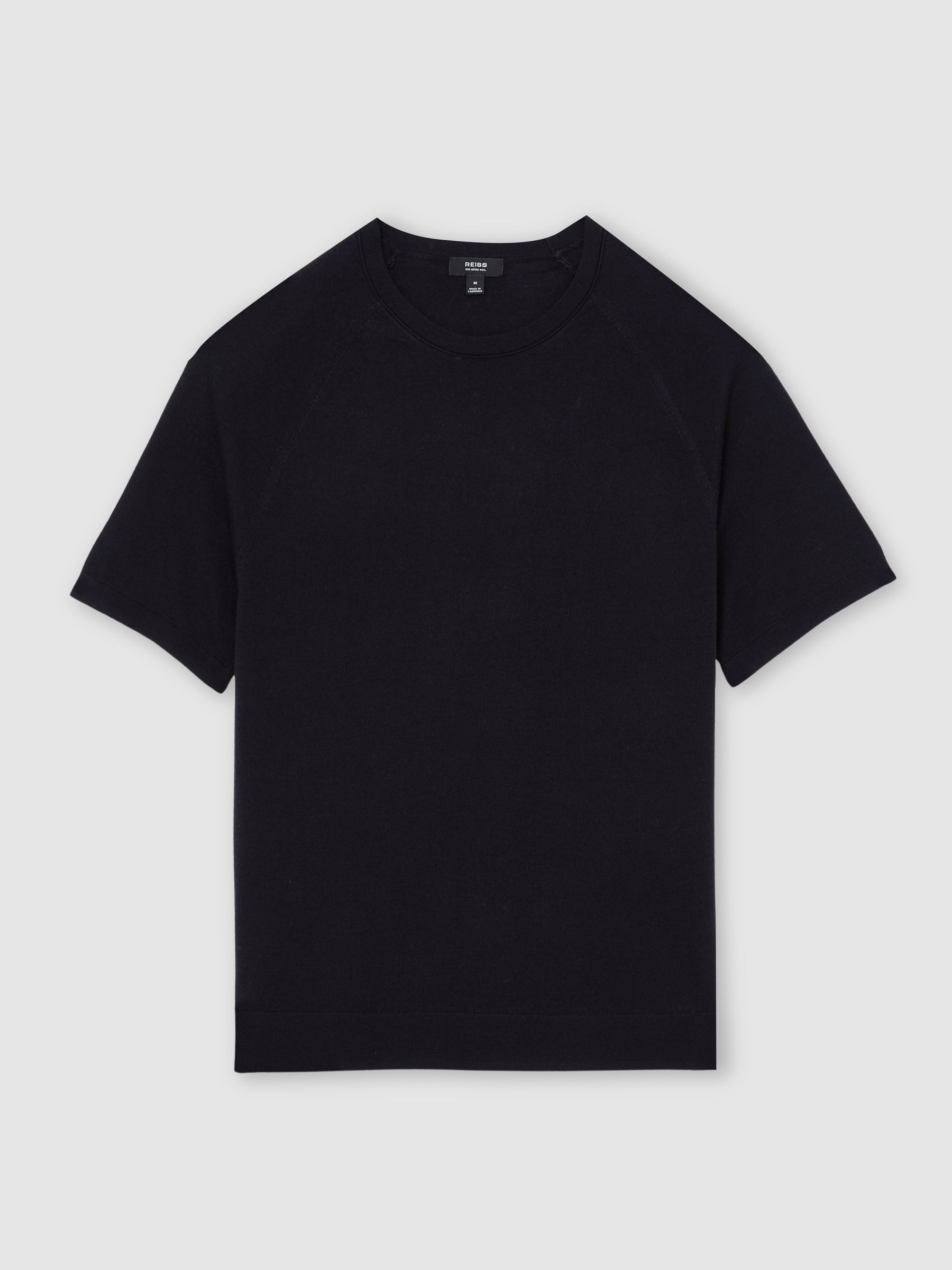 Merino Wool Raglan-Sleeve T-Shirt in Navy - Image 2 of 6