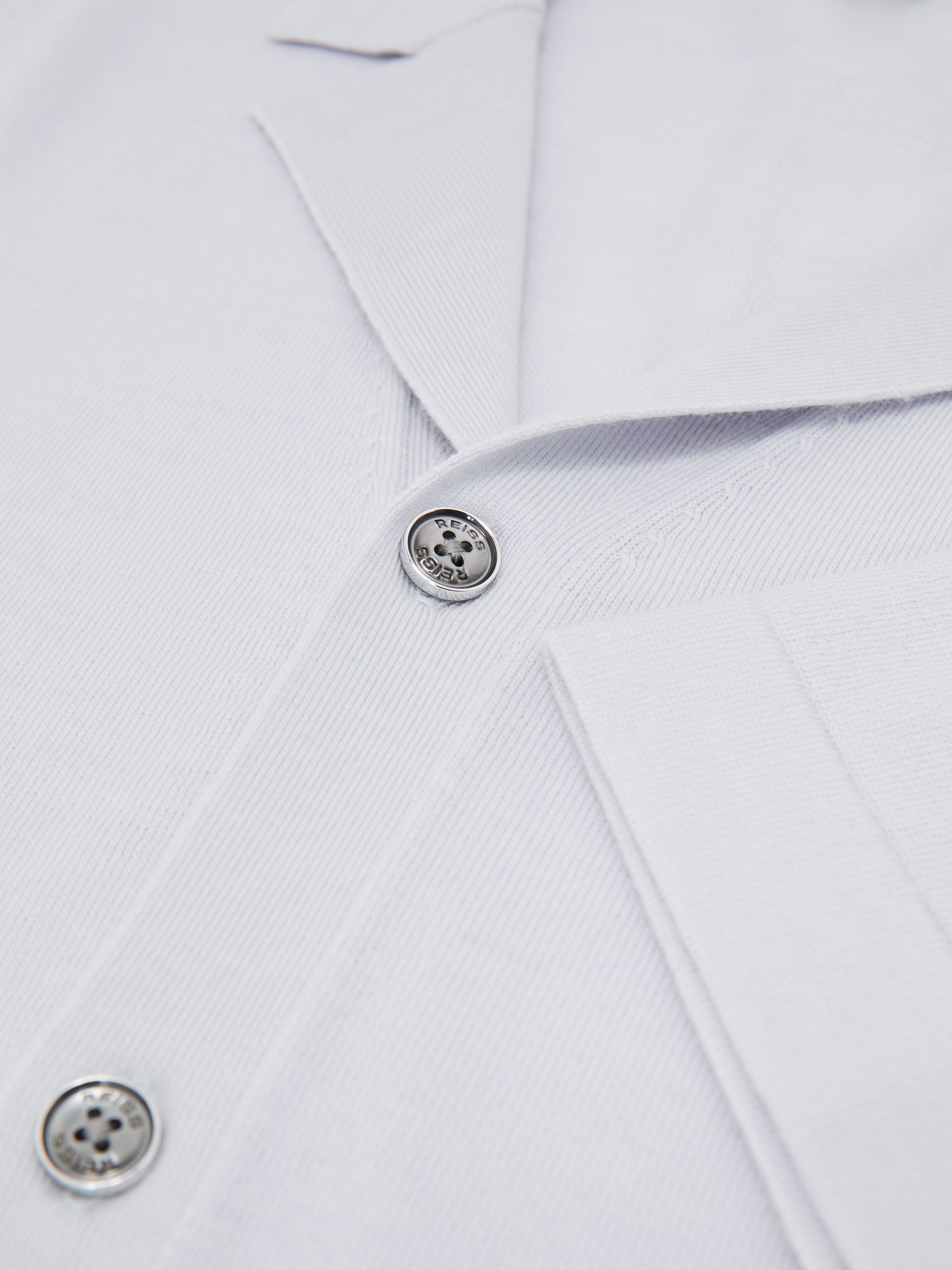 Merino Wool Cuban-Collar Shirt in Frost Blue - Image 6 of 6