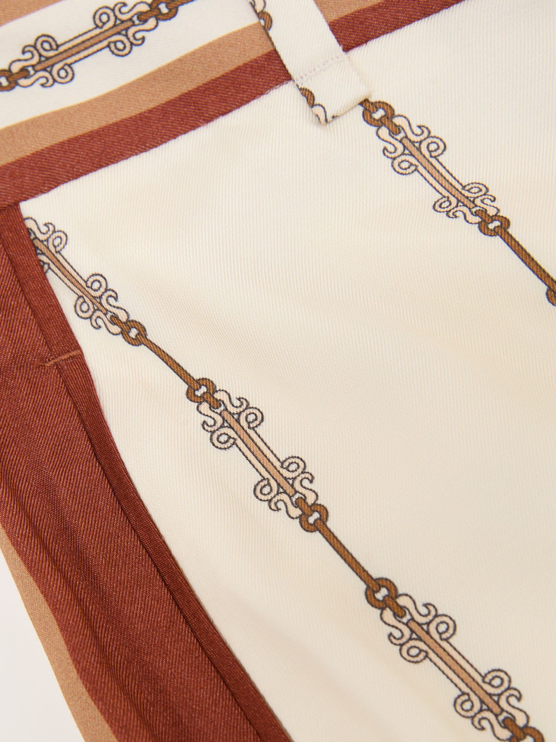 Chain-Print Wide-Leg Trousers in Ivory - Image 6 of 7