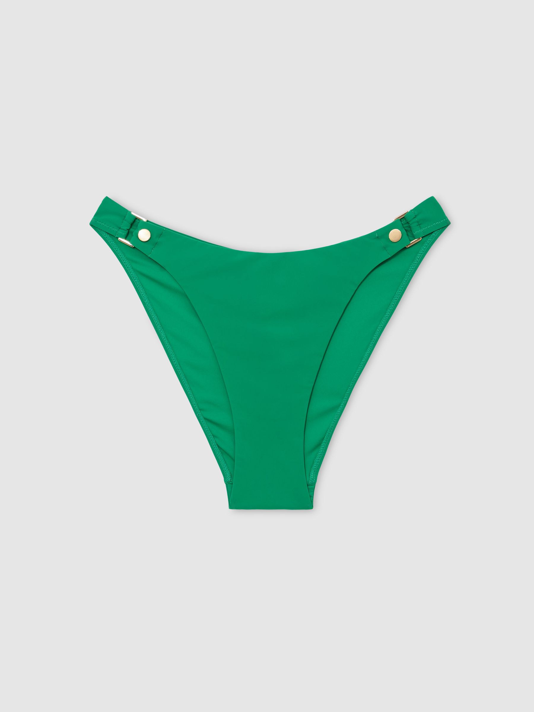 Stud-Detail Bikini Bottoms in Green - image 1