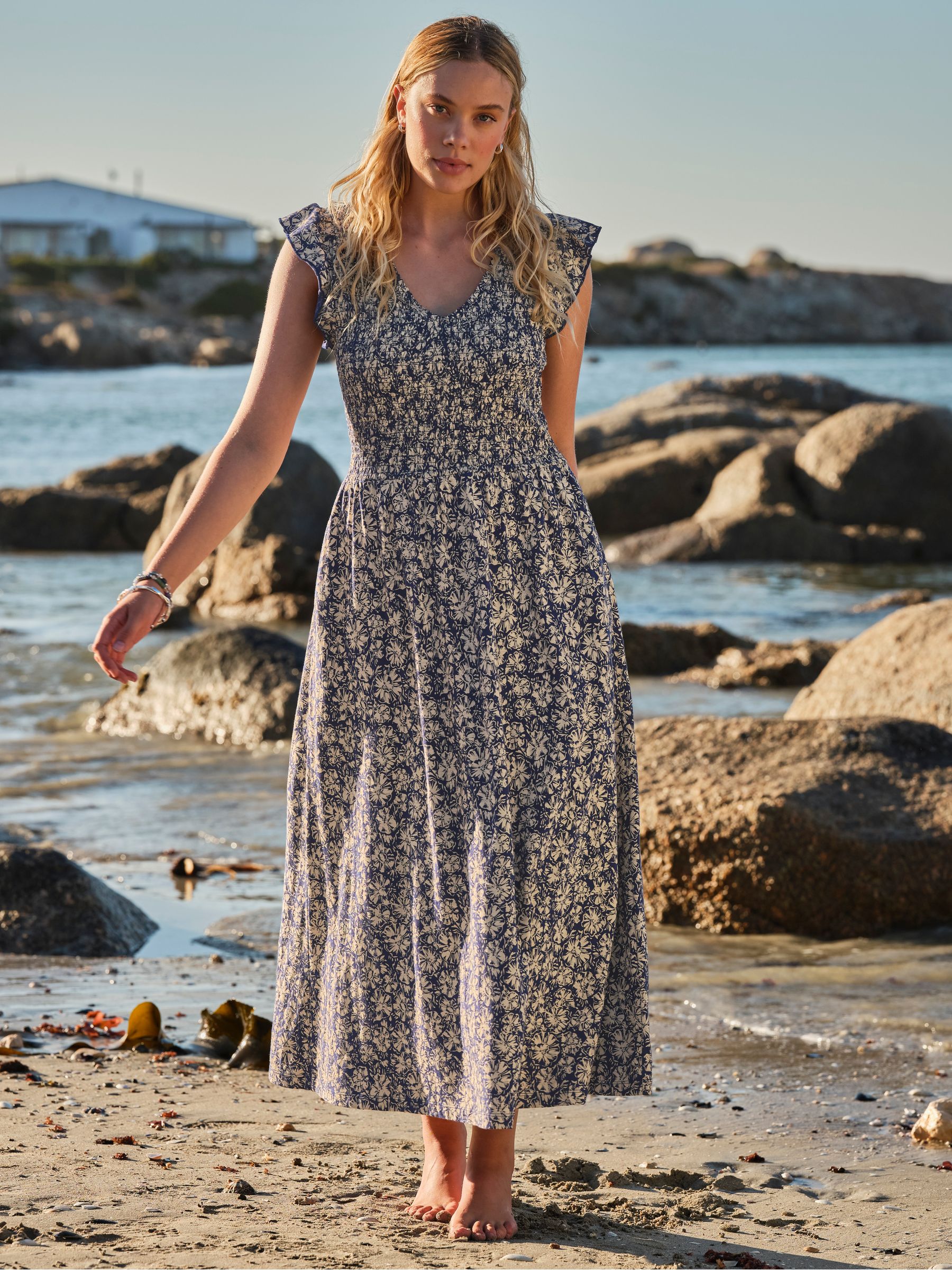 Demi Blue Shells Regular Jersey Midi Dress - Image 1 of 7