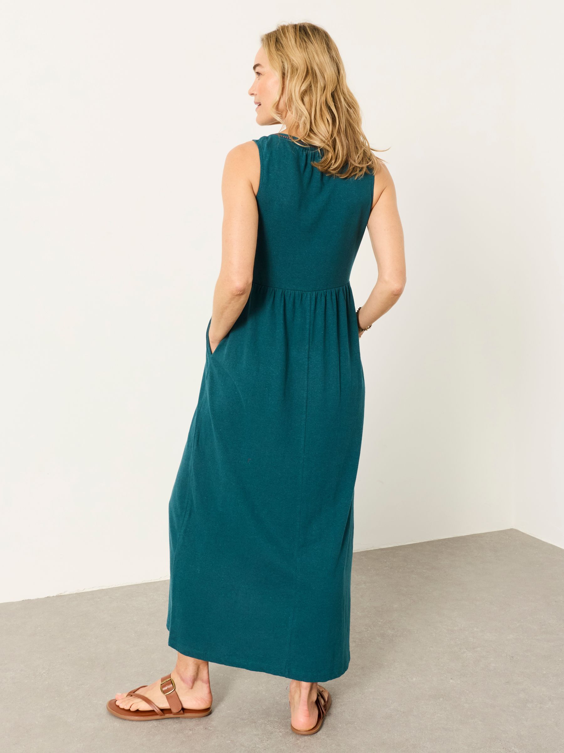 Elsa Teal Blue Regular Jersey Maxi Dress - Image 3 of 7