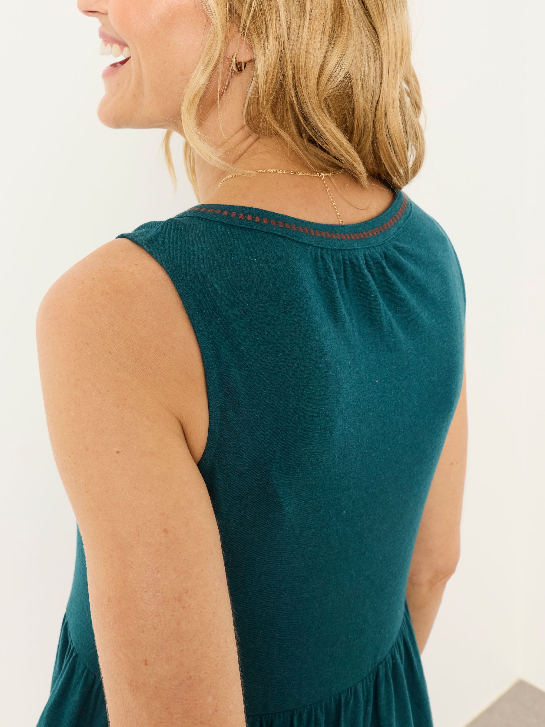 Elsa Teal Blue Regular Jersey Maxi Dress - Image 5 of 7