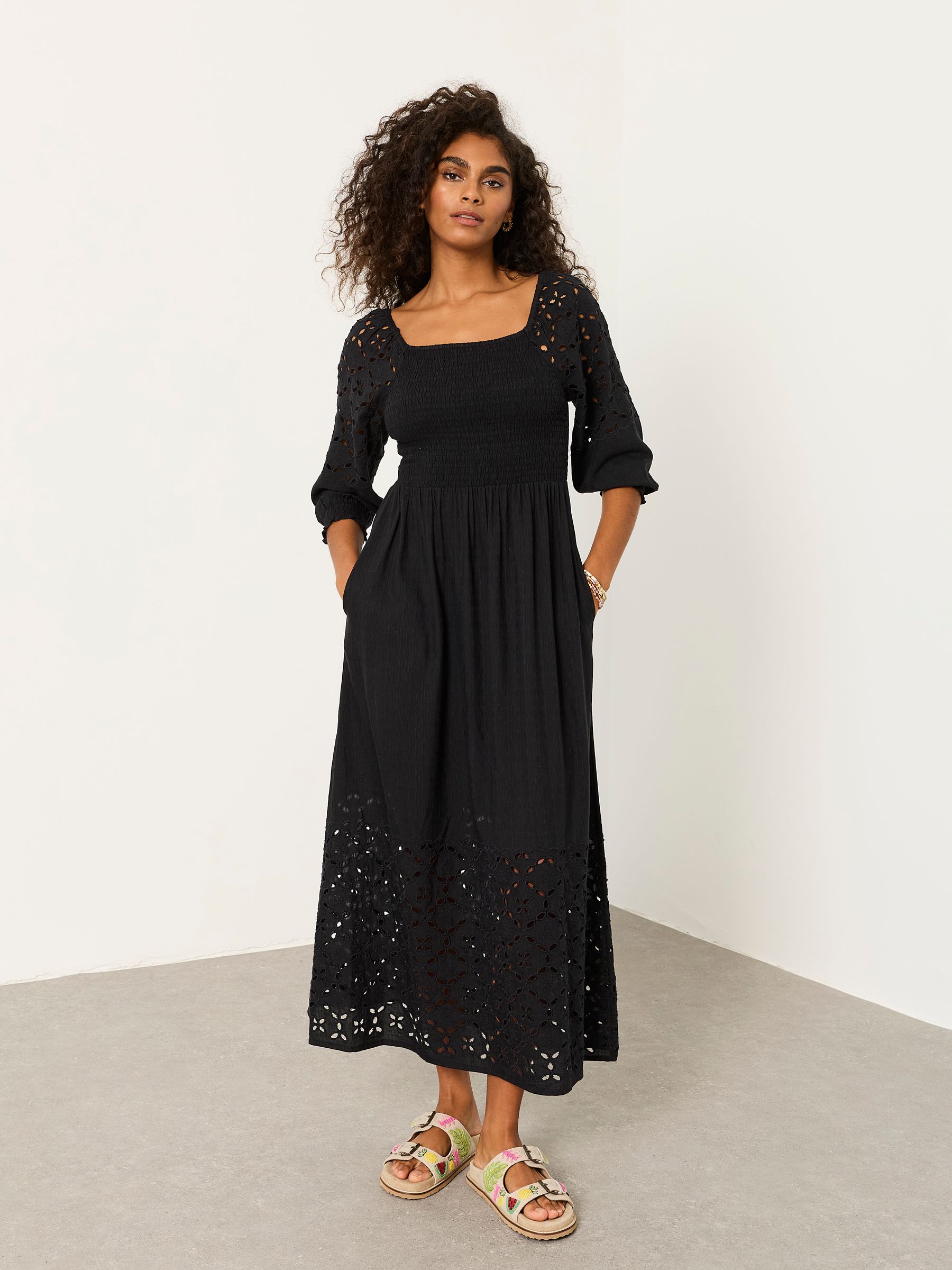 Adele Black Regular Midi Dress | FatFace USA