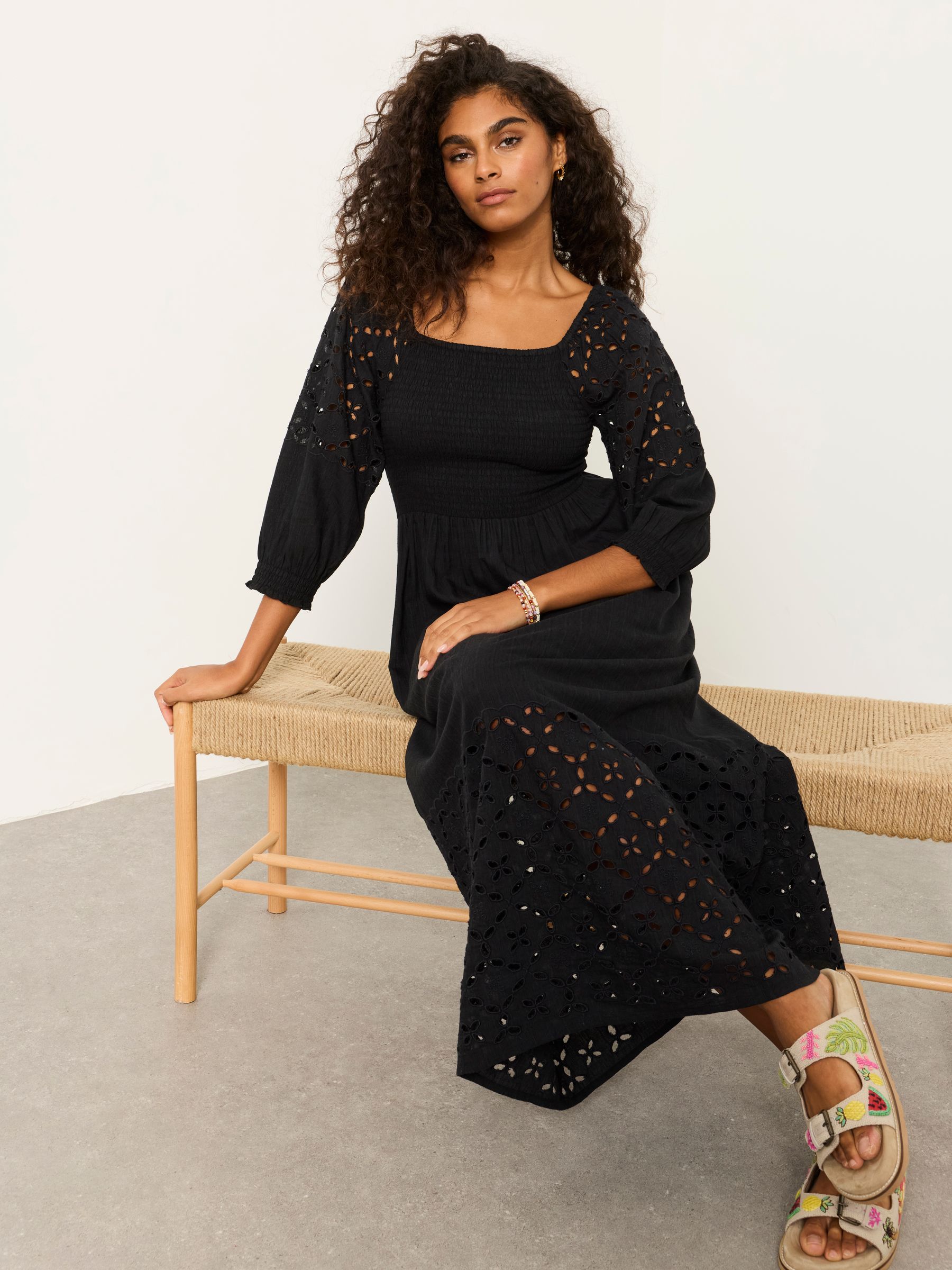 Adele Black Regular Midi Dress - Image 1 of 6