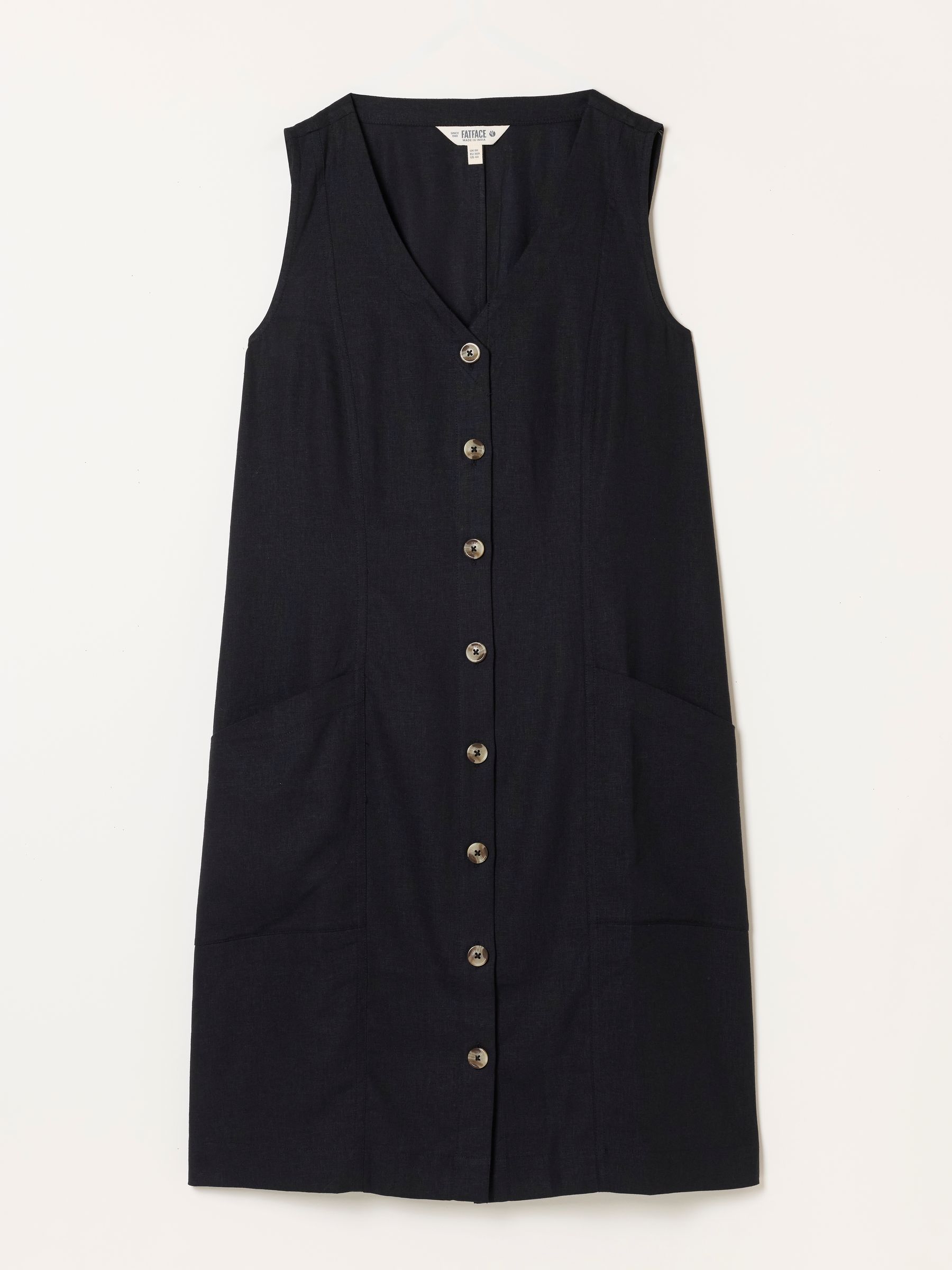 Jena Black Regular Linen Dress - Image 6 of 6