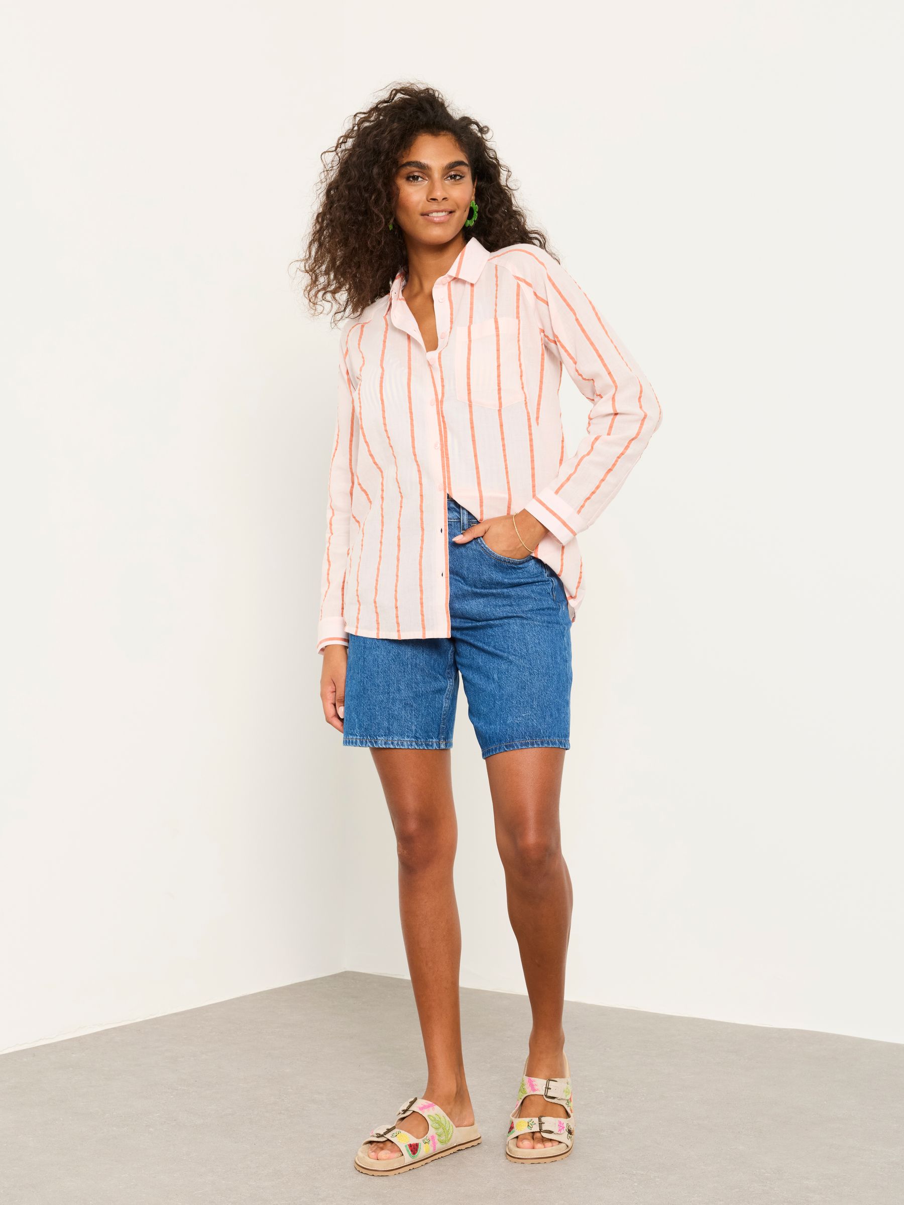 Pink Regular Bessie Stripe Shirt - Image 5 of 6